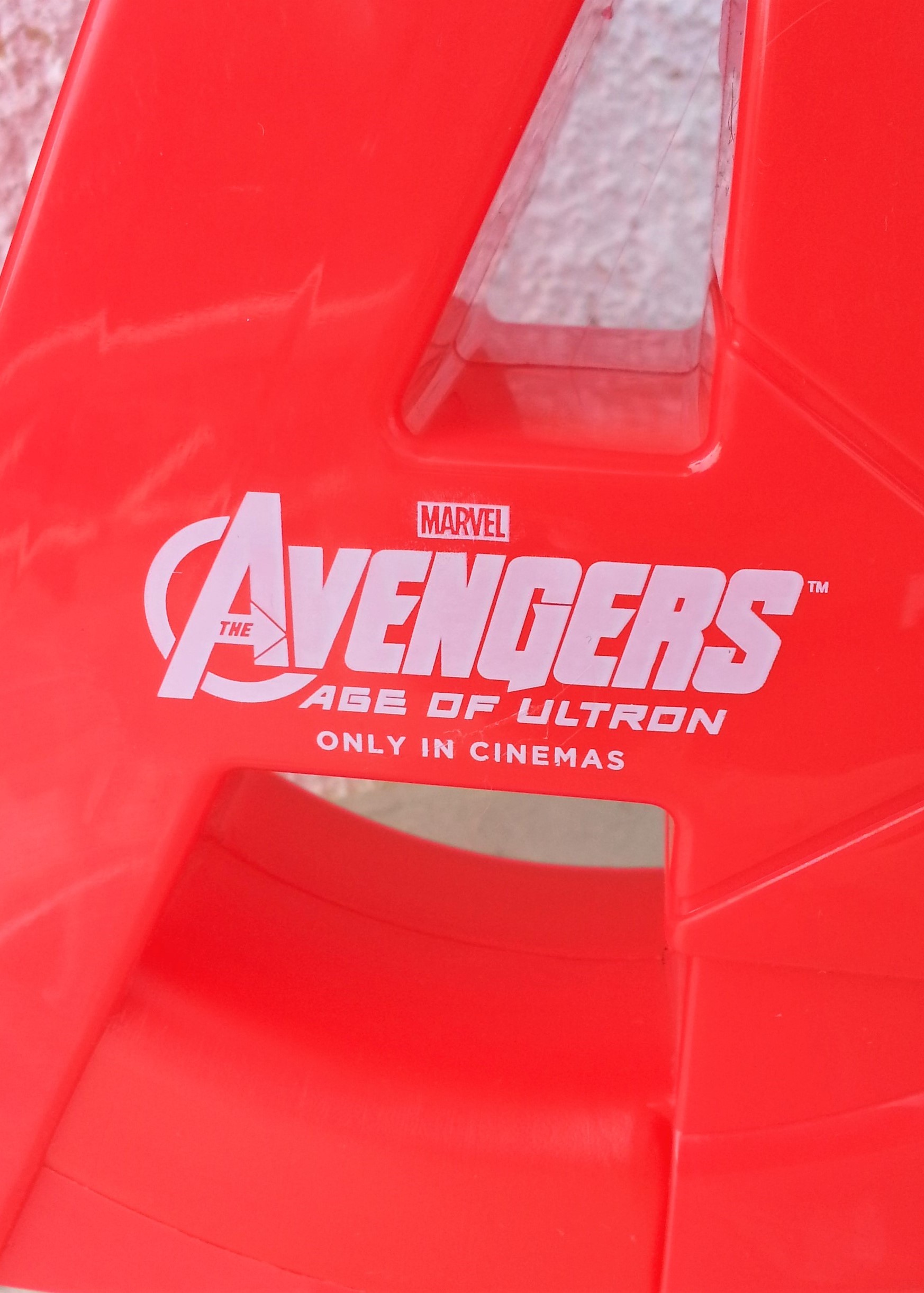 Marvel AVENGERS Age Of Ultron Logo Plastic Water Bottle - 2015 Movie Theater Exclusive Collectible