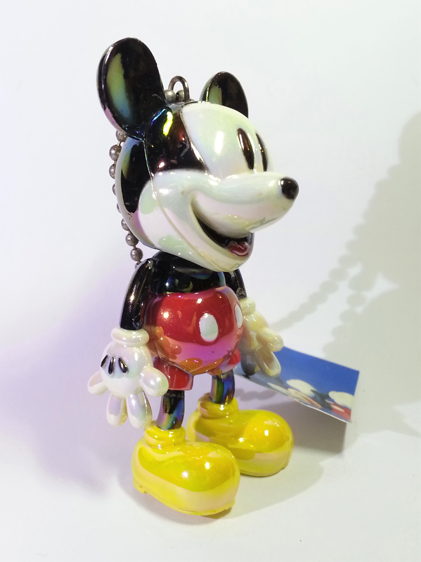 Disney Mickey Mouse Iridescent Jointed Figure Charm Keychains - 2000s From Japan