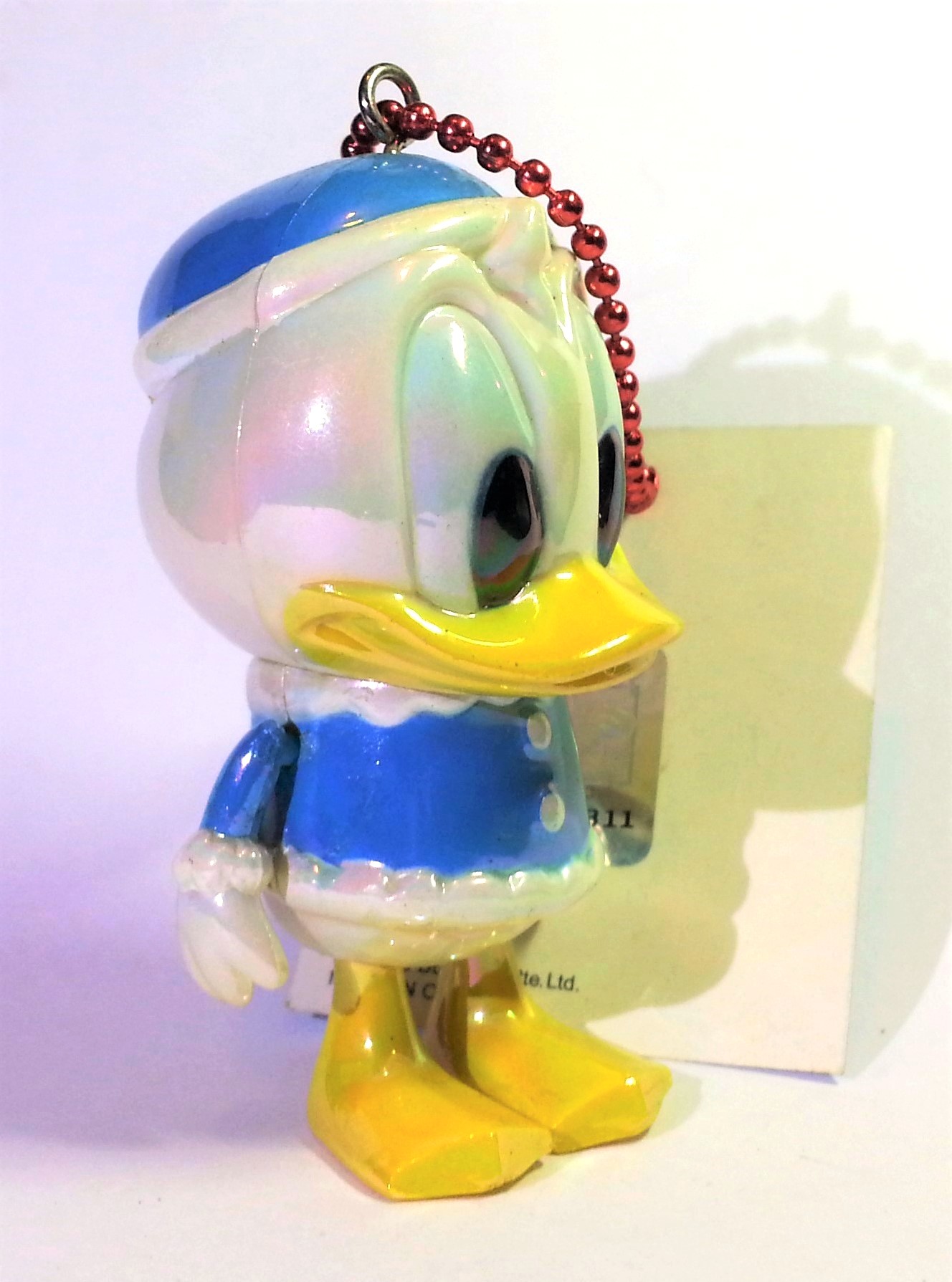 Disney Baby Donald Duck Iridescent Jointed Figure Charm Keychains - 2000s From Japan