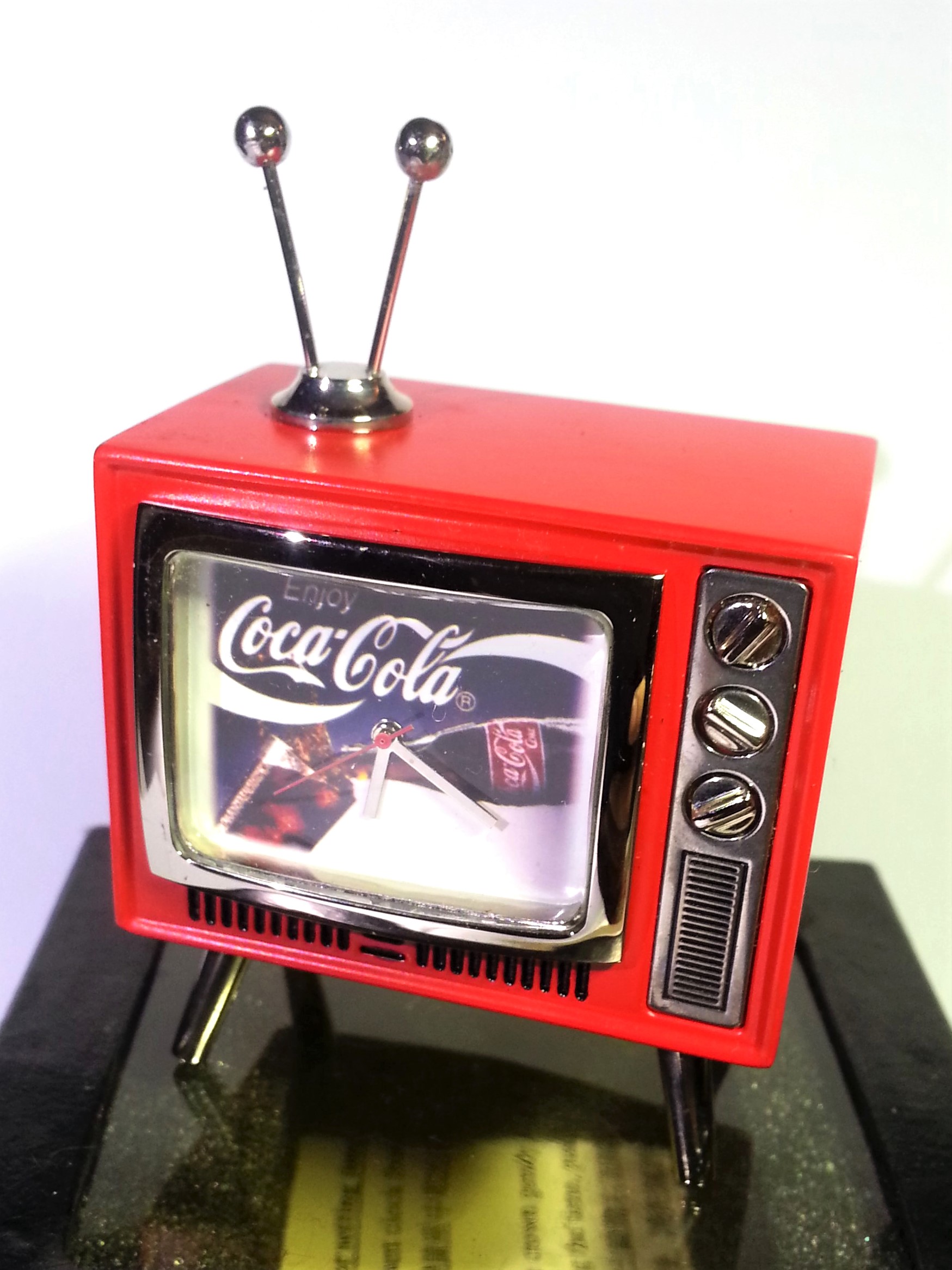 Coca Cola Mini TV Shaped Desk Clock (Enjoy Coca-Cola) Tested Works
