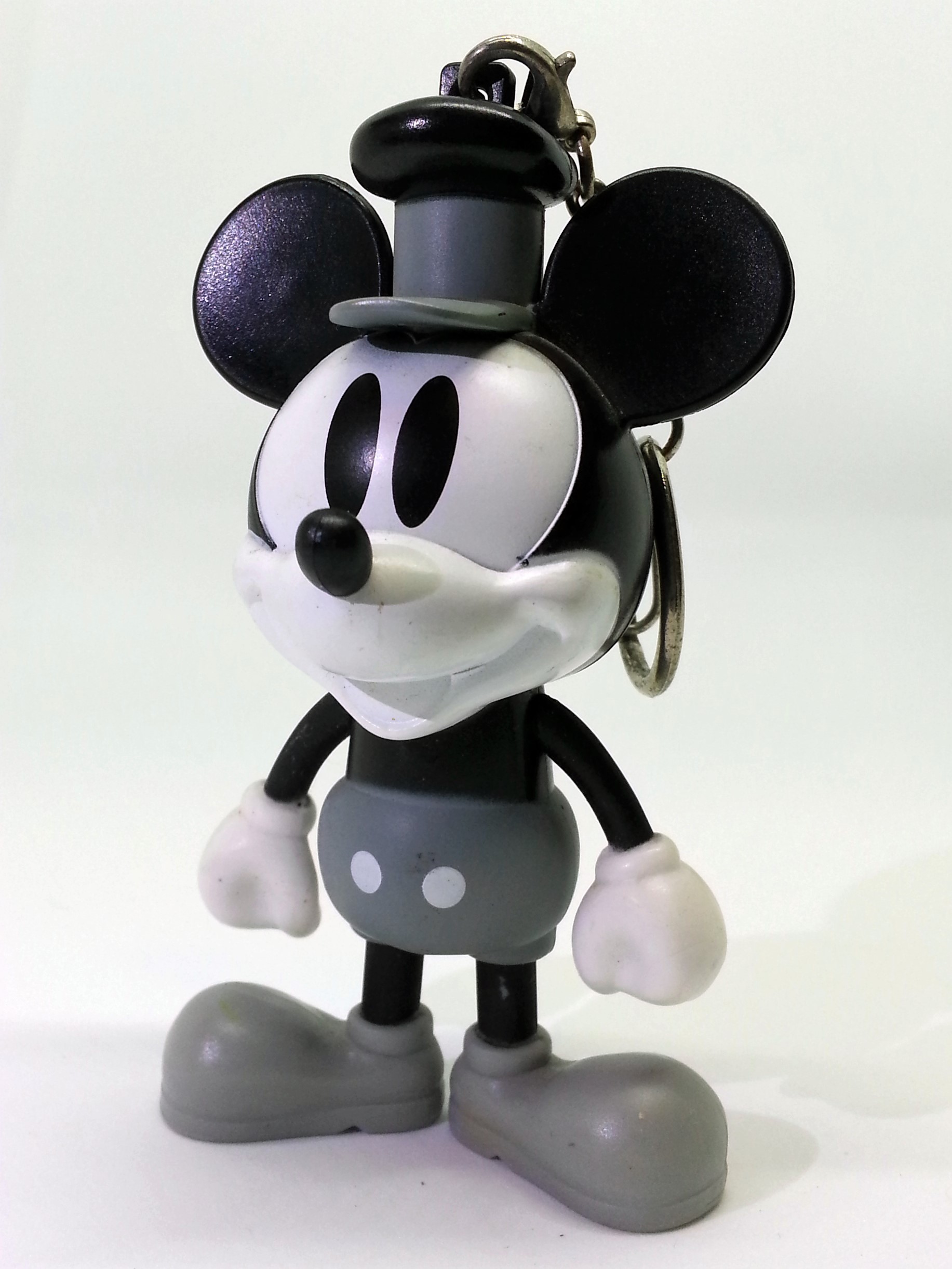 Disney 90th Anniversary B&W Mickey Mouse Figure Bag Charm Keychain