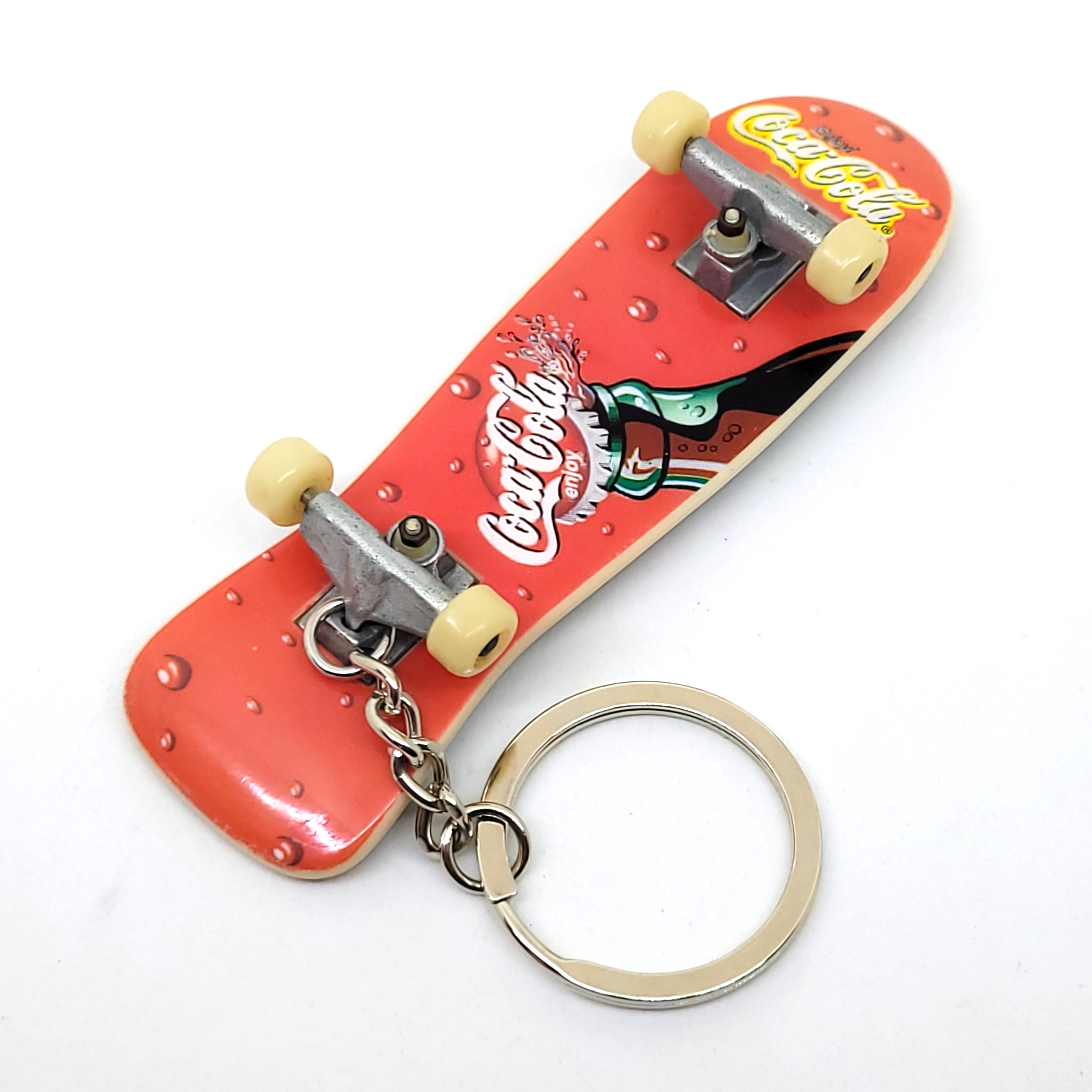 Coca Cola Mini Skateboard Keychains / Fingerboard Toys - 1990s Factory Sealed Hong Kong Exclusive