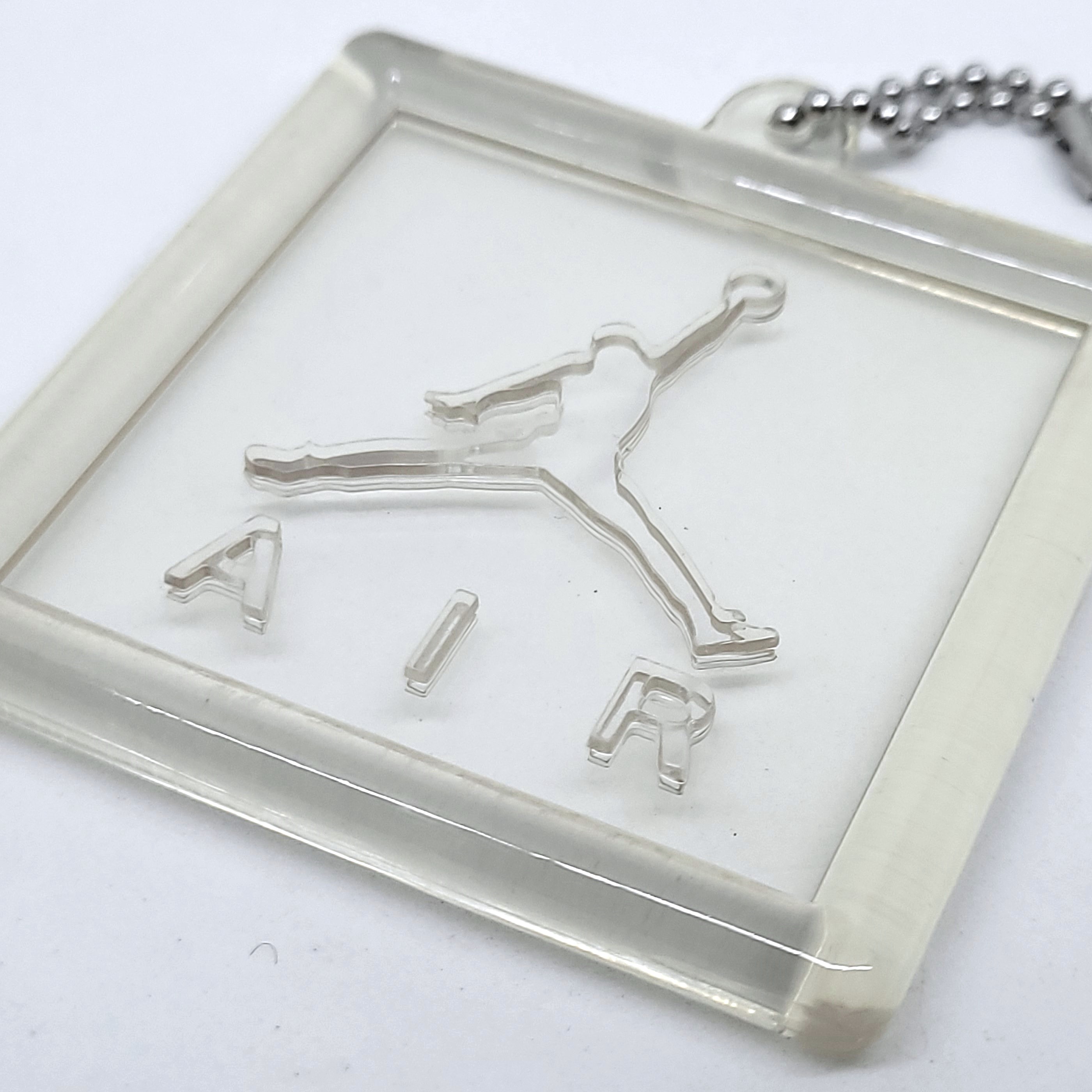 Nike Air Jordan 2.5" Hang Tag Keychain - Jumpman Clear Plastic Key Holder
