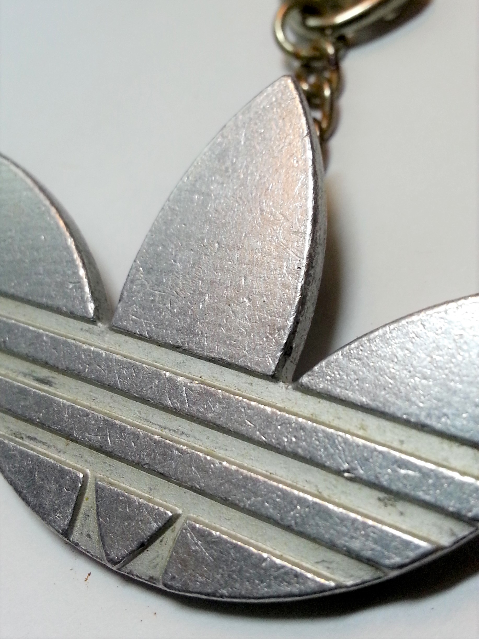 Adidas Originals (3-Stripes Leaf) Logo Metal Keychain - Rare & Vintage Key ring