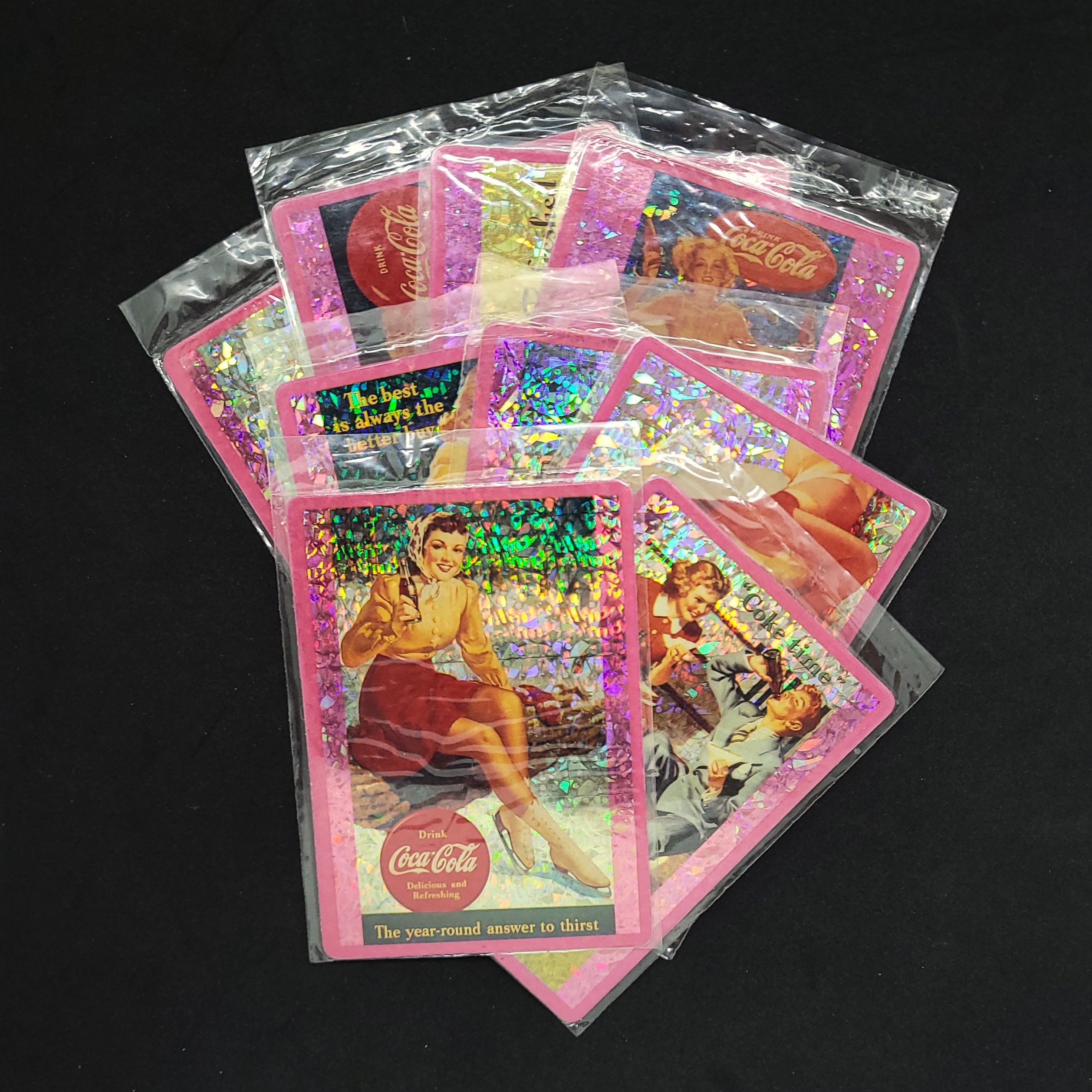Coca Cola Holographic Prism Cards (Group A) - 90s Factory Sealed