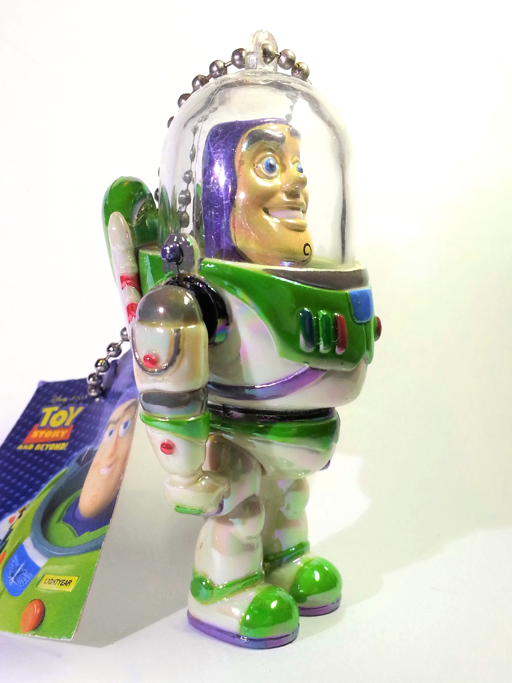 Disney Toy Story Buzz Lightyear Iridescent Jointed Figure Charm Keychain - 2000s From Japan