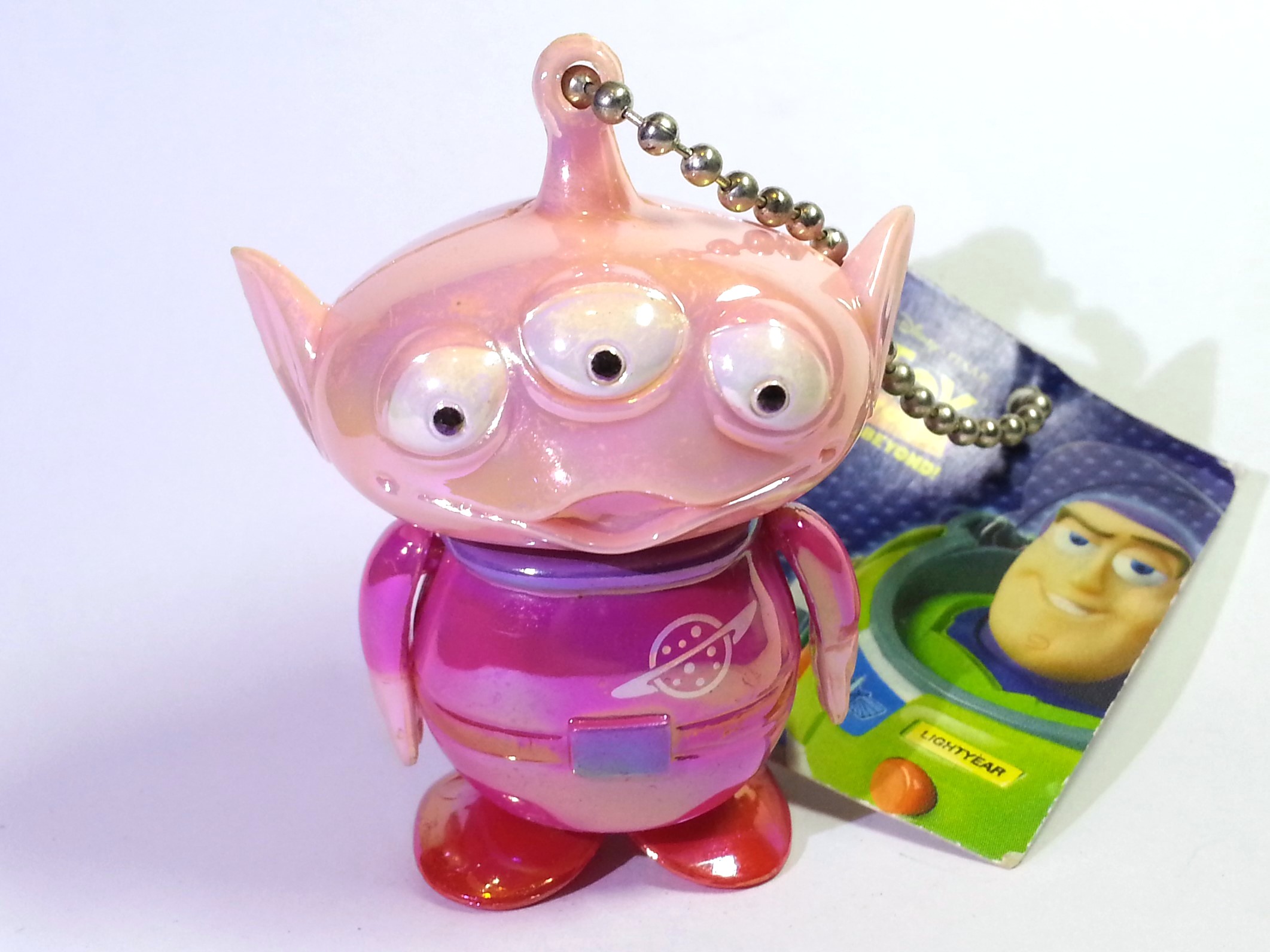 Disney Toy Story Alien Little Green Men Iridescent Jointed Figure Charm Keychain - 2000s From Japan