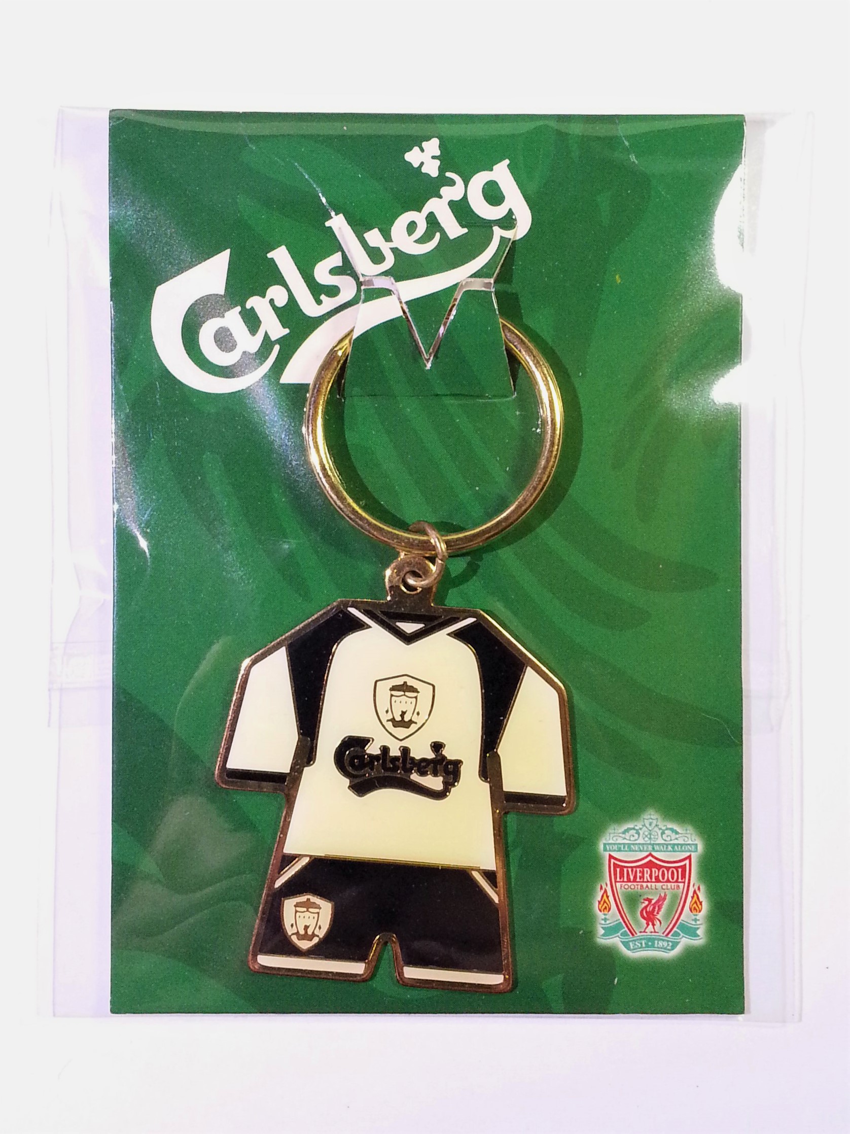 Carlsberg Liverpool Football Club Kit Shaped Enamel Keychain - New Unused