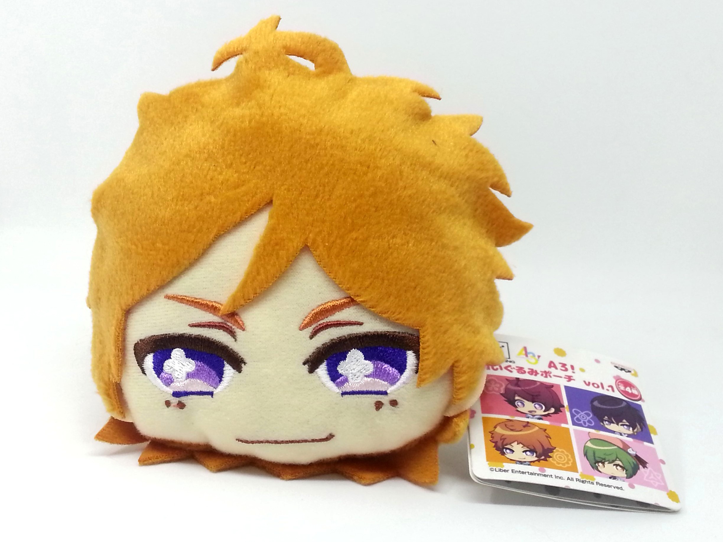 A3! Tenma Sumeragi Face Plush Zipper Pouch Vol.1 - 2017 BANPRESTO Japanese Anime New Unused