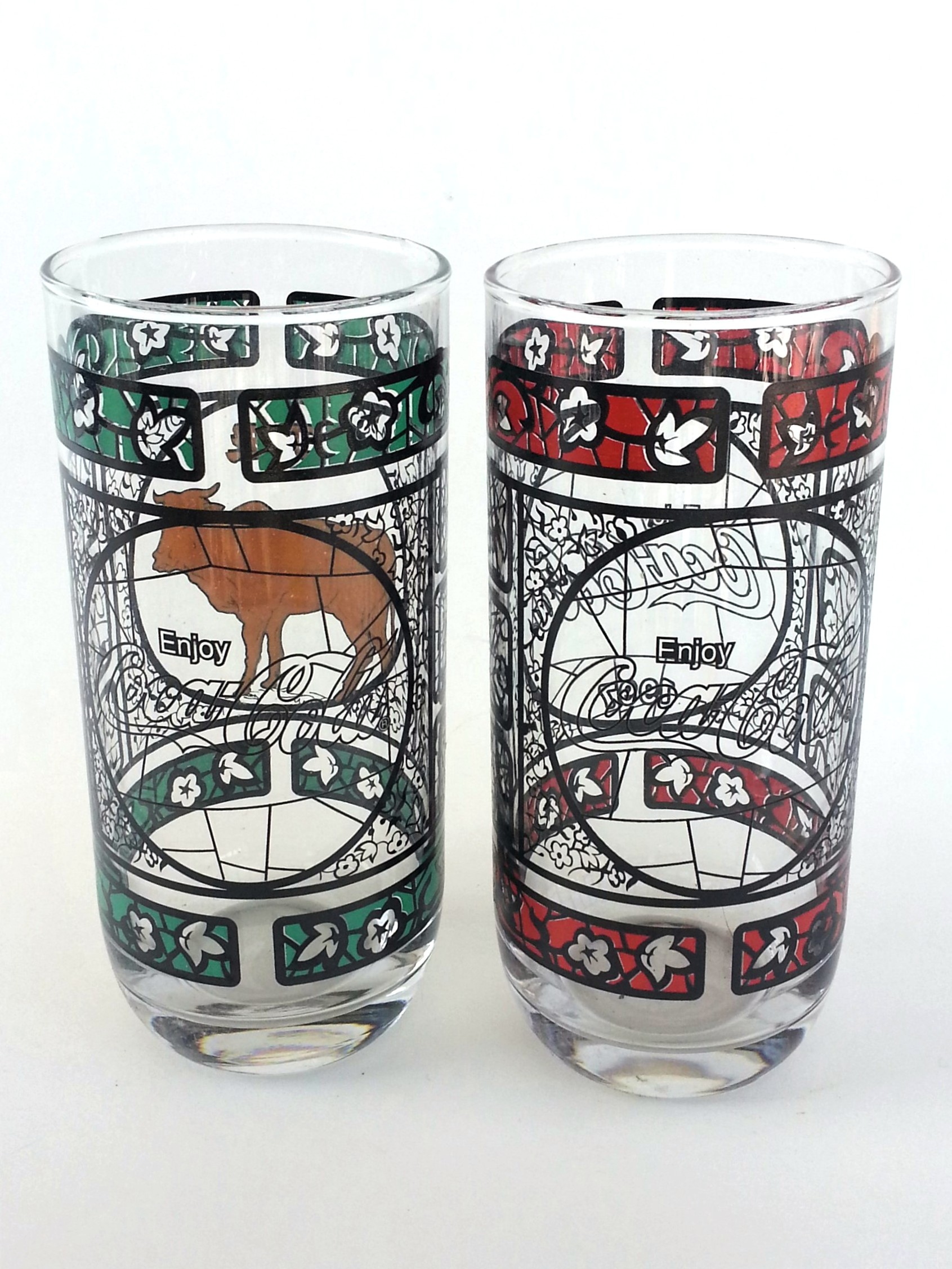 Coca Cola 1997 Chinese Zodiac Year Of The Ox Drinking Glass Tumbler Set Of 2 New In Box