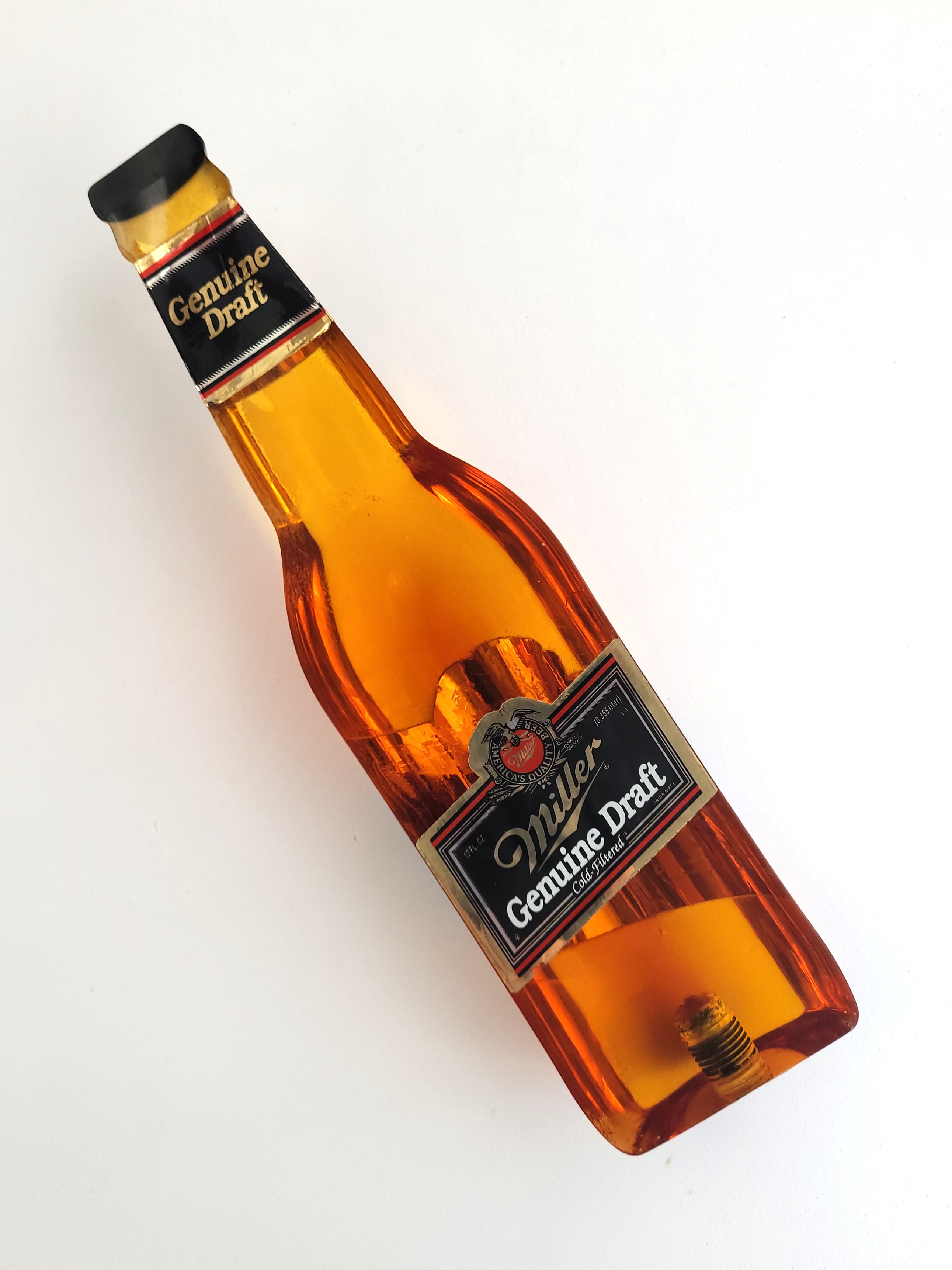 Miller Genuine Draft Beer Tap Handle - 9" Acrylic Bottle Shape