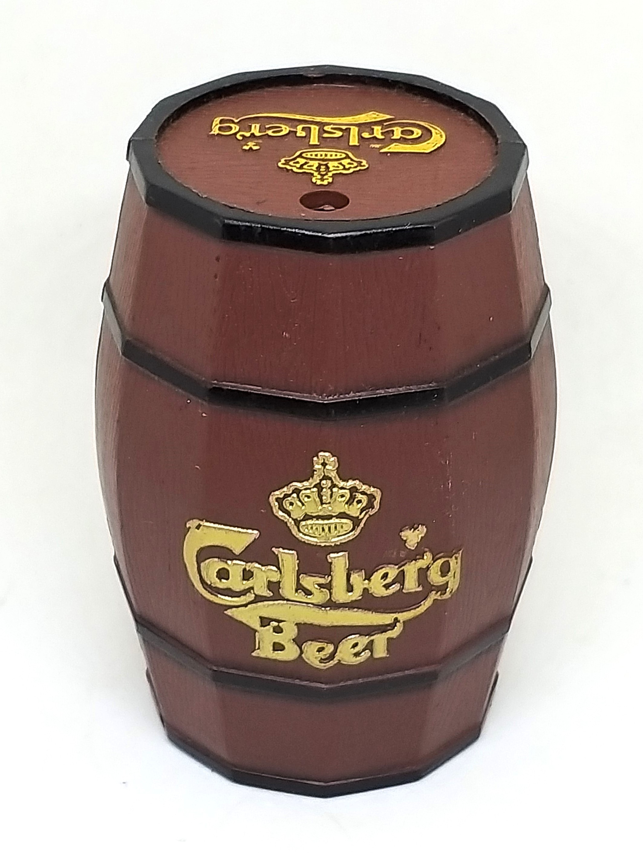 Carlsberg Beer Plastic Barrel Shaped Toothpick Holder - Rare Vintage