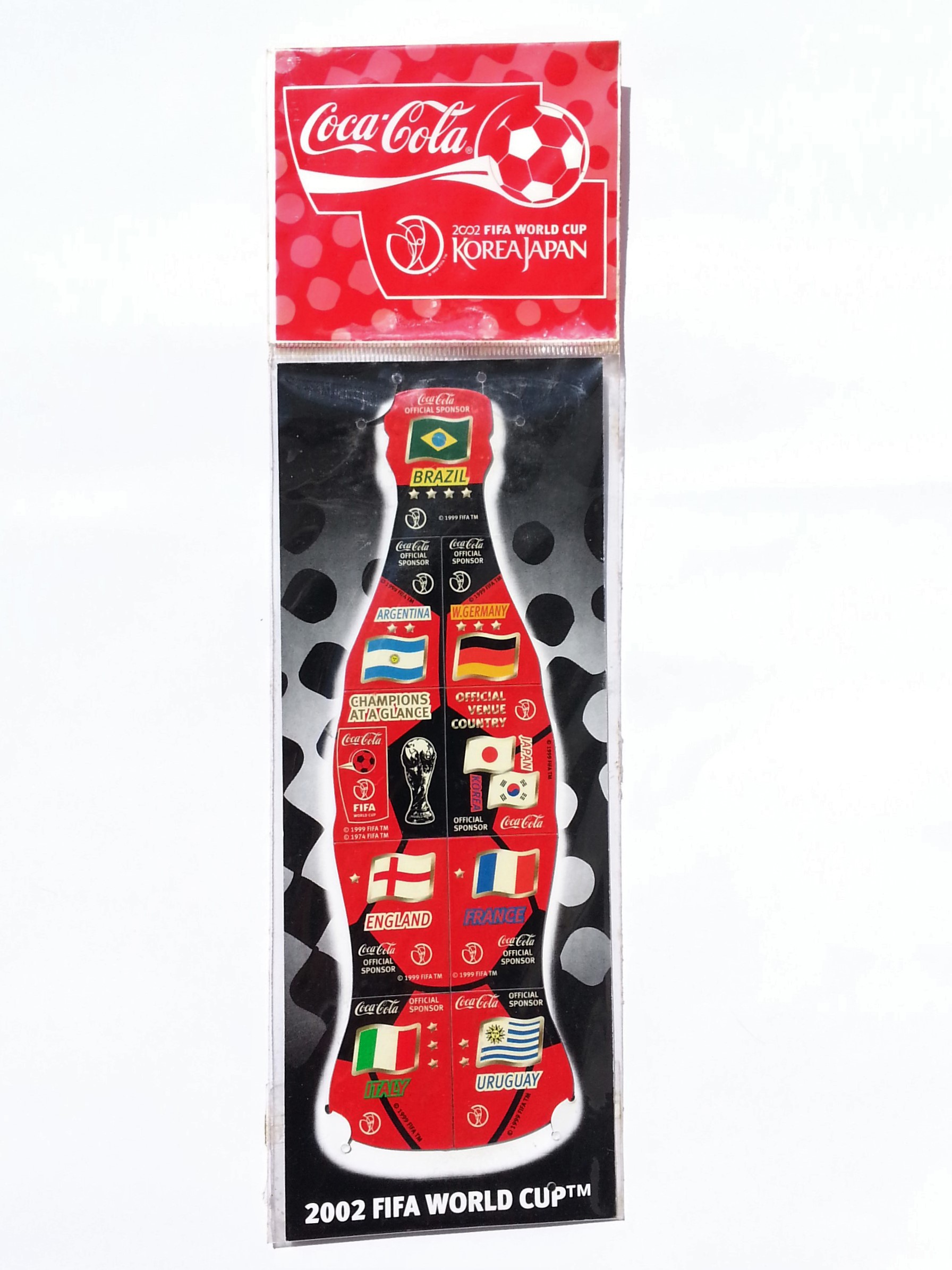 Coca Cola 2002 Fifa World Cup Contour Bottle Puzzle Fridge Magnet Set (9‑Pack)
