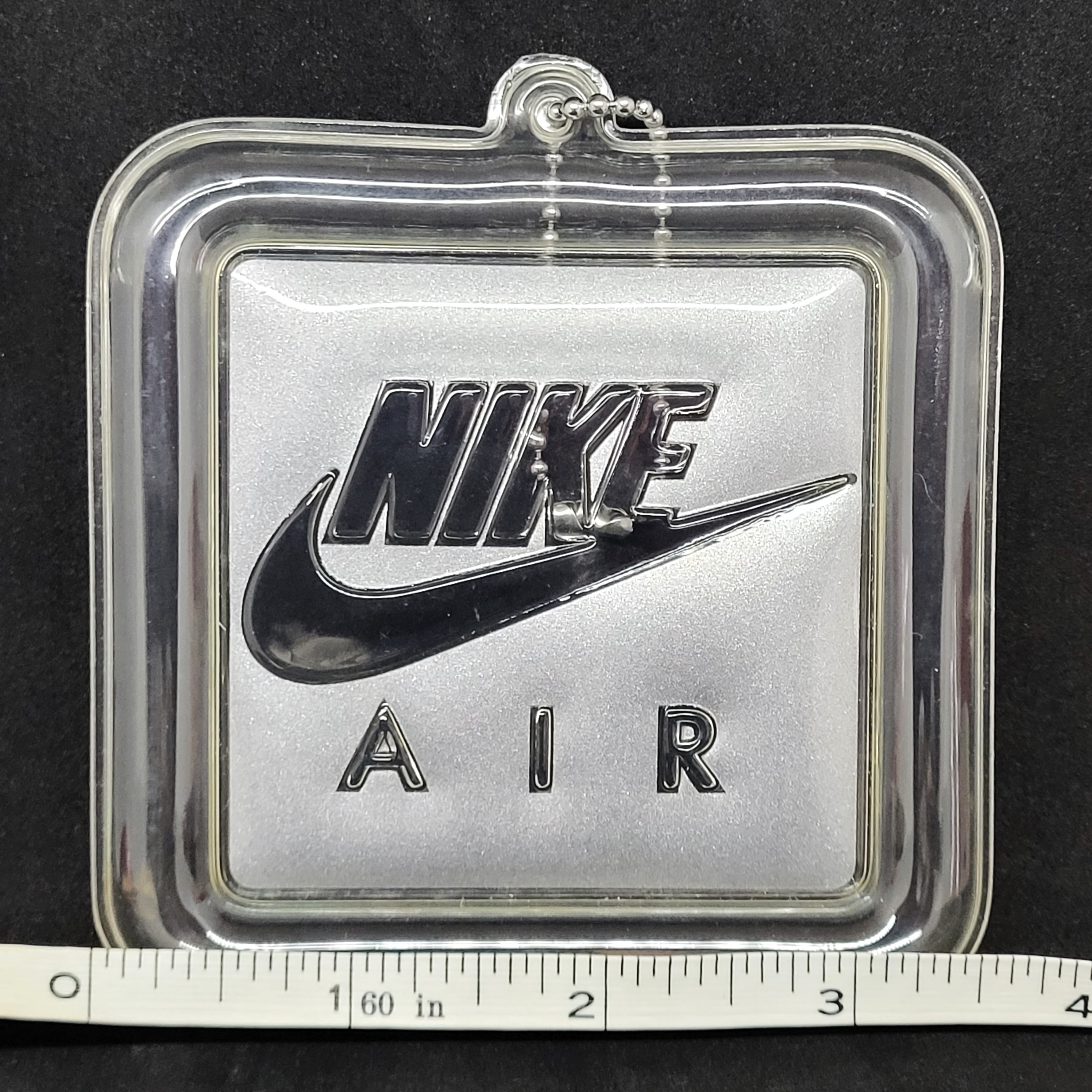 Nike Air 3.5" Hang Tag Keychain - Silver Clear Soft Plastic (Air Cushion)
