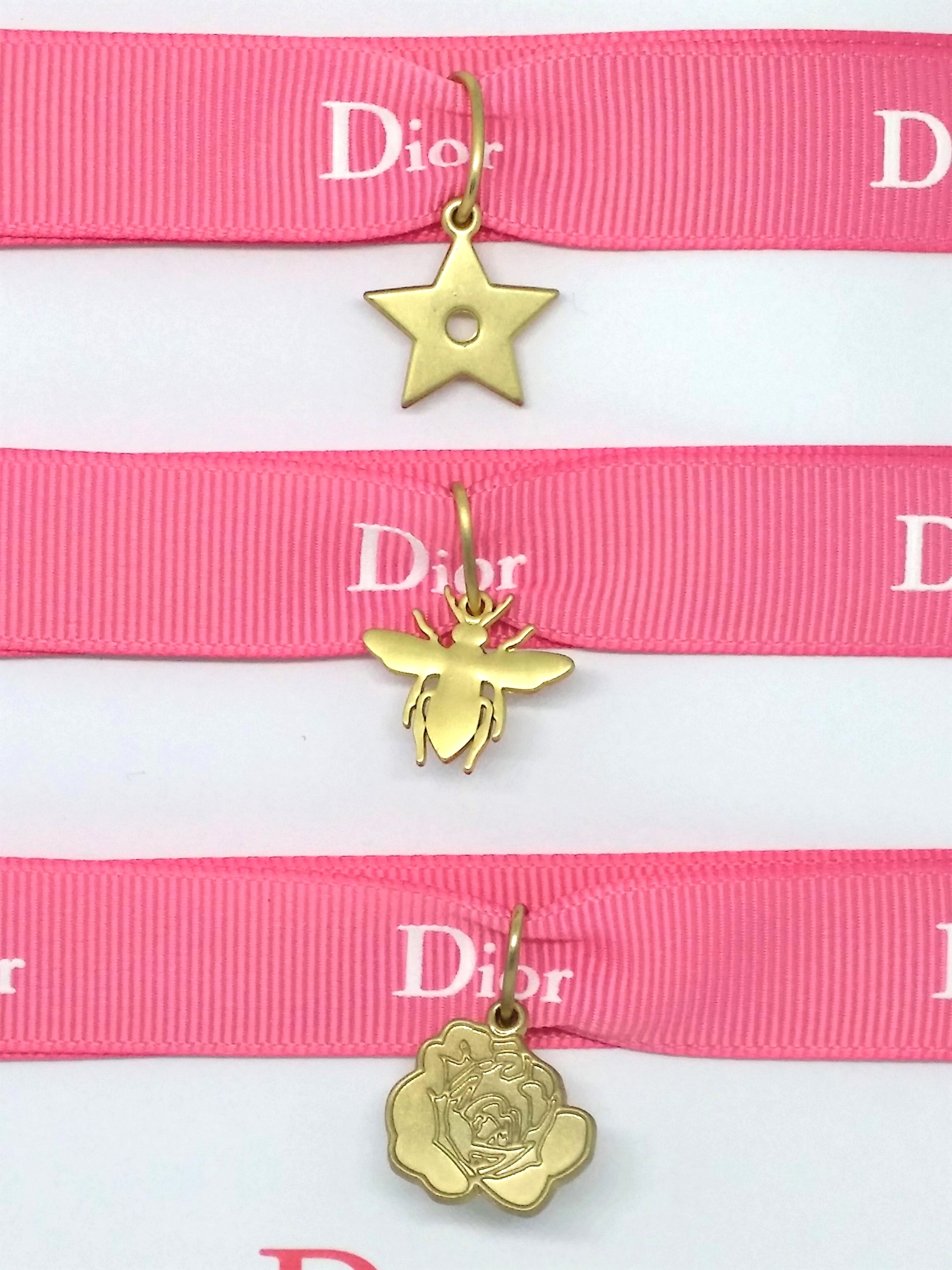 Christian Dior Charms Ribbon Bracelets (3-Pack) & Ultra Dior Round Sticker Set