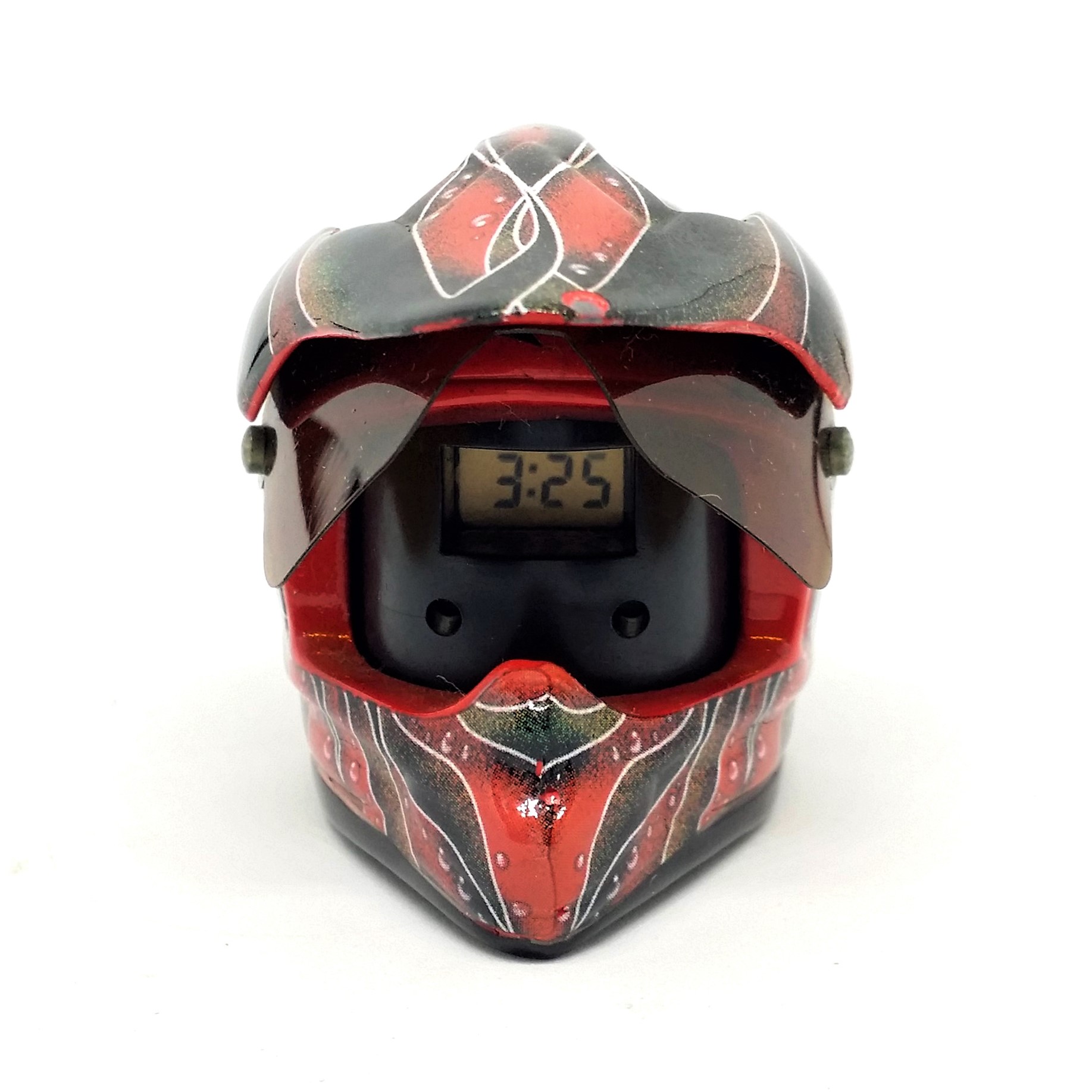 Coca Cola Mini Metal Racing Helmet Clock - 2001 Tested Works