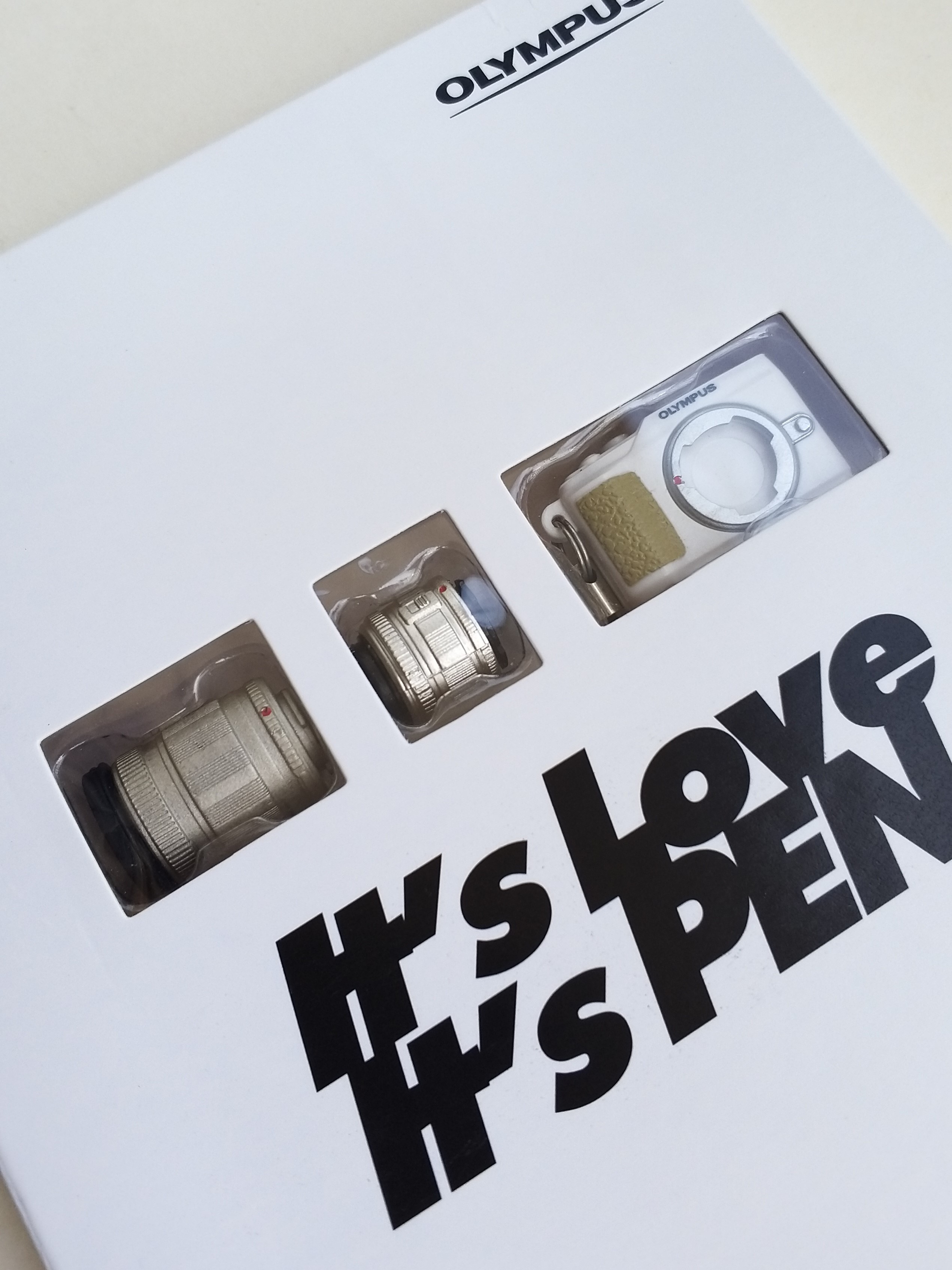 Olympus PEN E-PL2 White Mini Camera Phone Charm Strap Keychain - 2011 New In Box