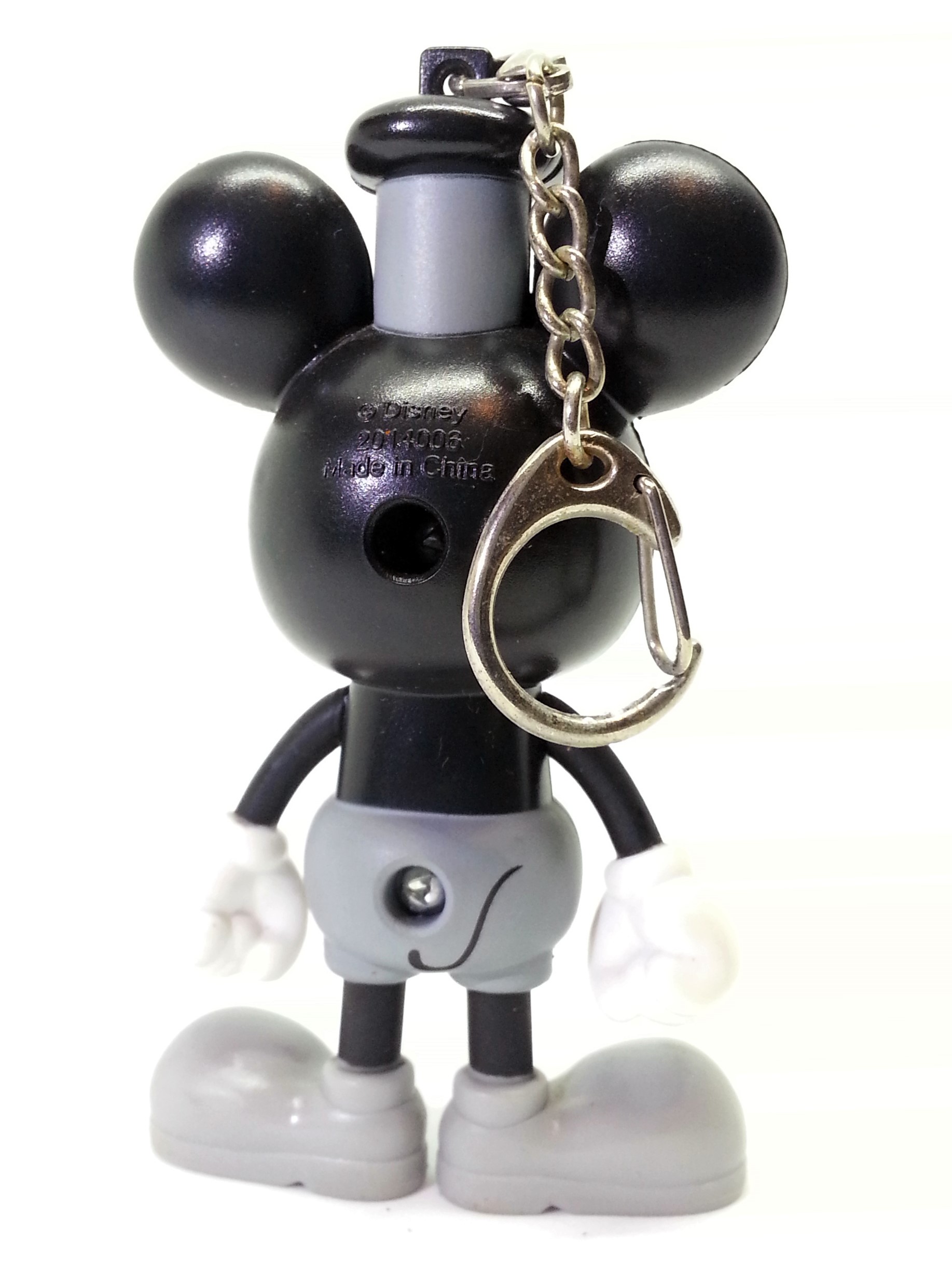 Disney 90th Anniversary B&W Mickey Mouse Figure Bag Charm Keychain