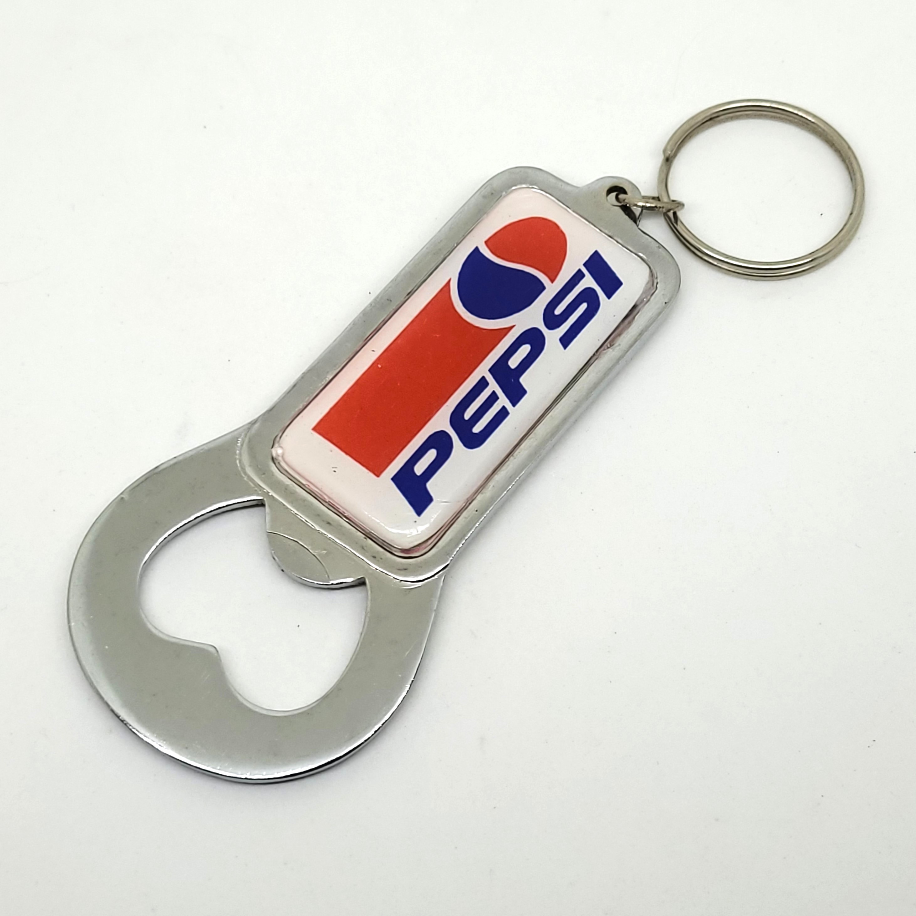 90s Pepsi Bottle Opener Keychain - Double Sided Metal Key Ring
