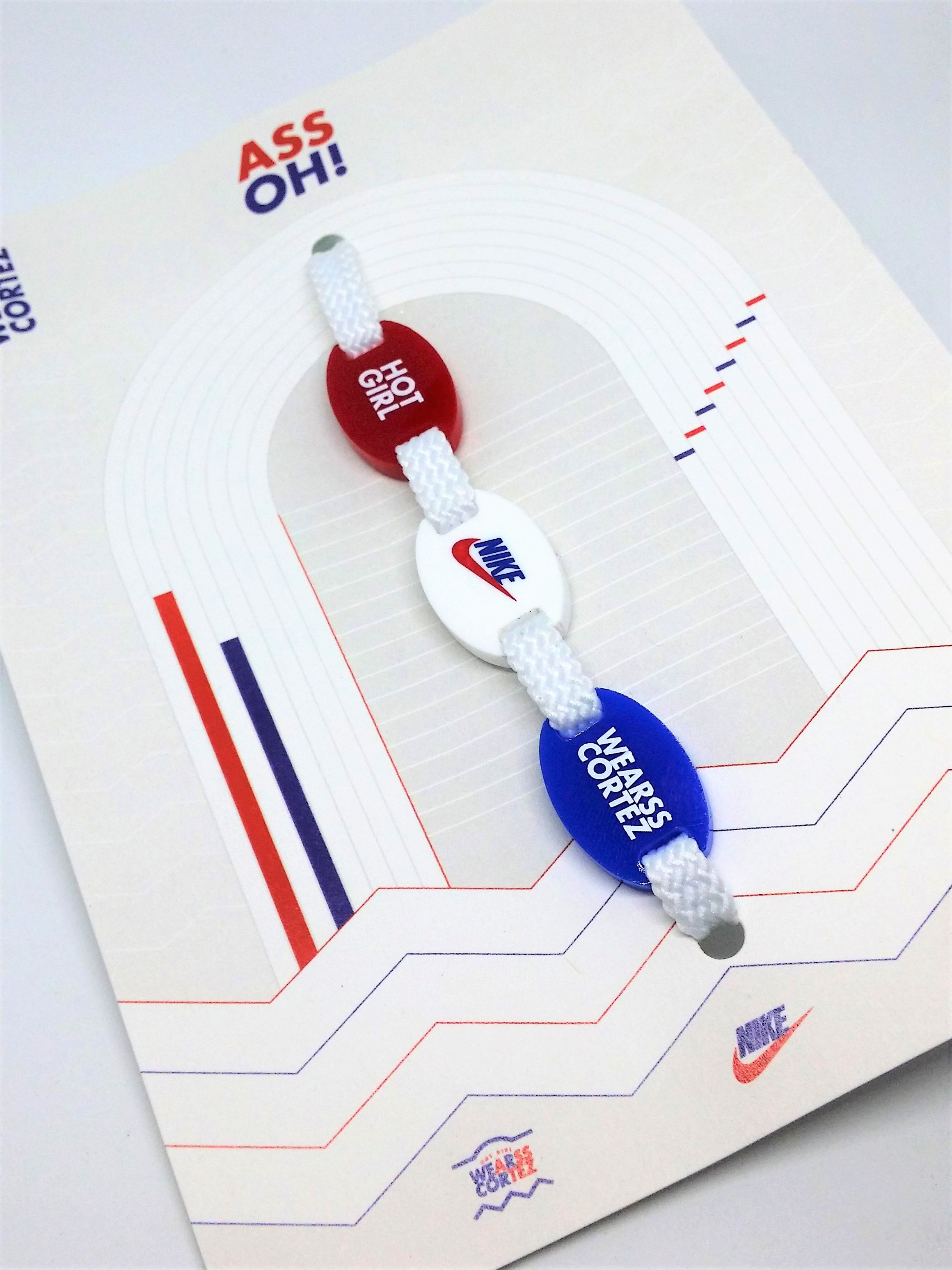 2017 Nike Hot Girl Wearss Cortez 45 Years Collection x ASSOH! Shoelace Choker