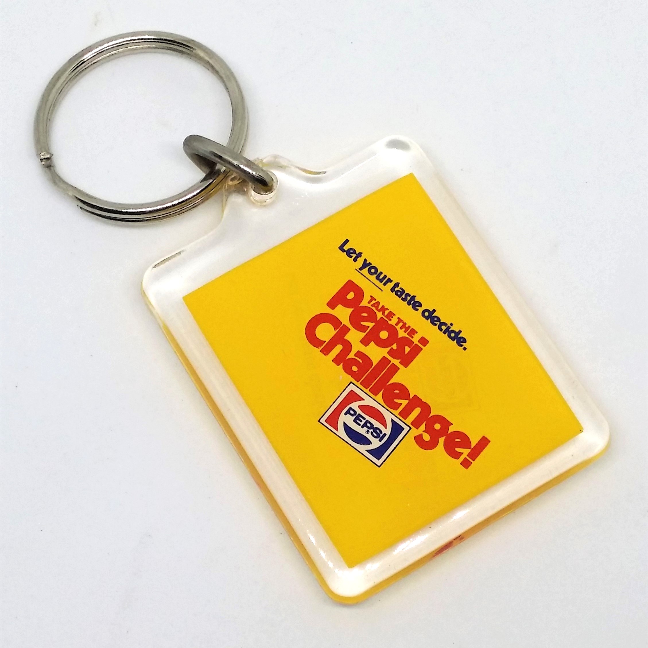 80s Pepsi Challenge Keychain - Double Sided Acrylic Key Ring