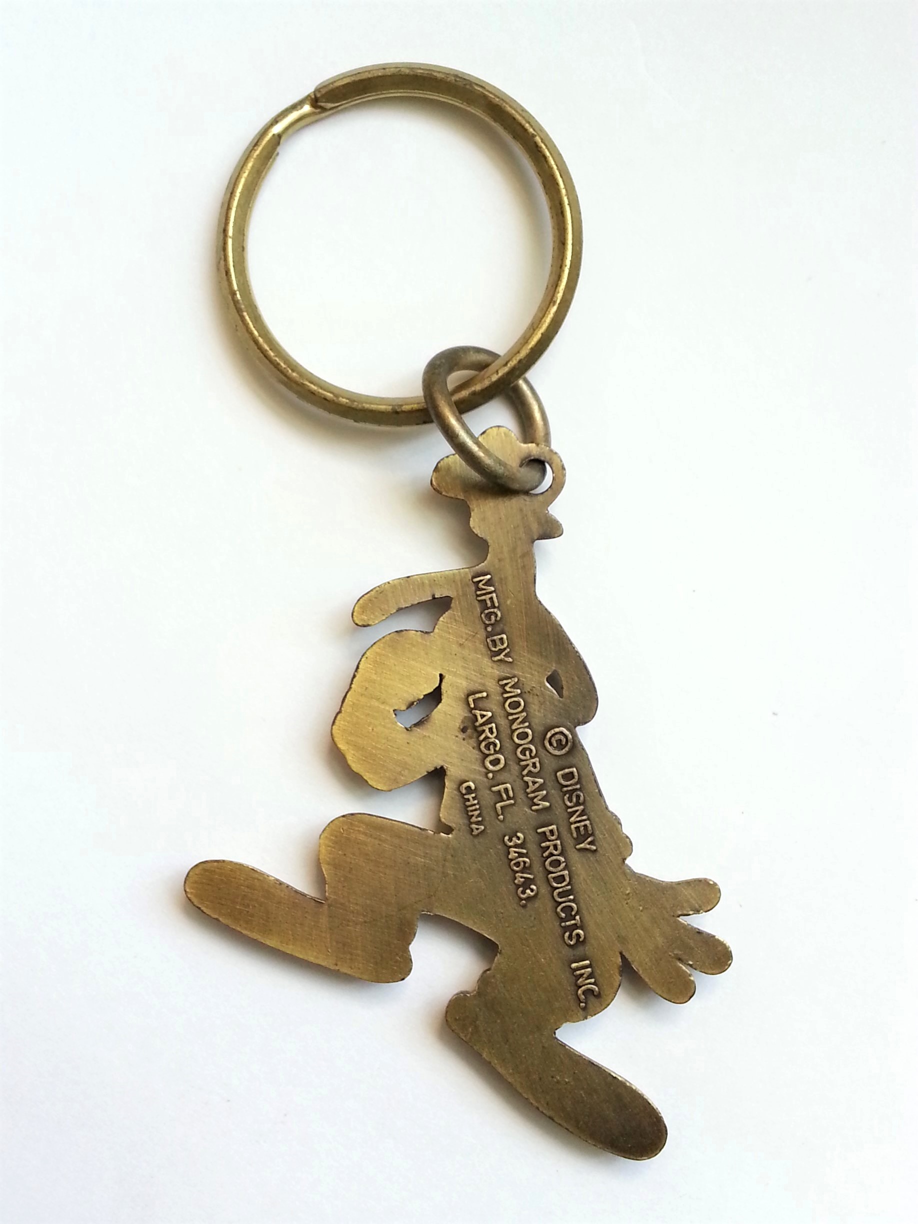 Disney Goofy Bronze Metal Keychain - Vintage 90s Mfg by M.P.I.