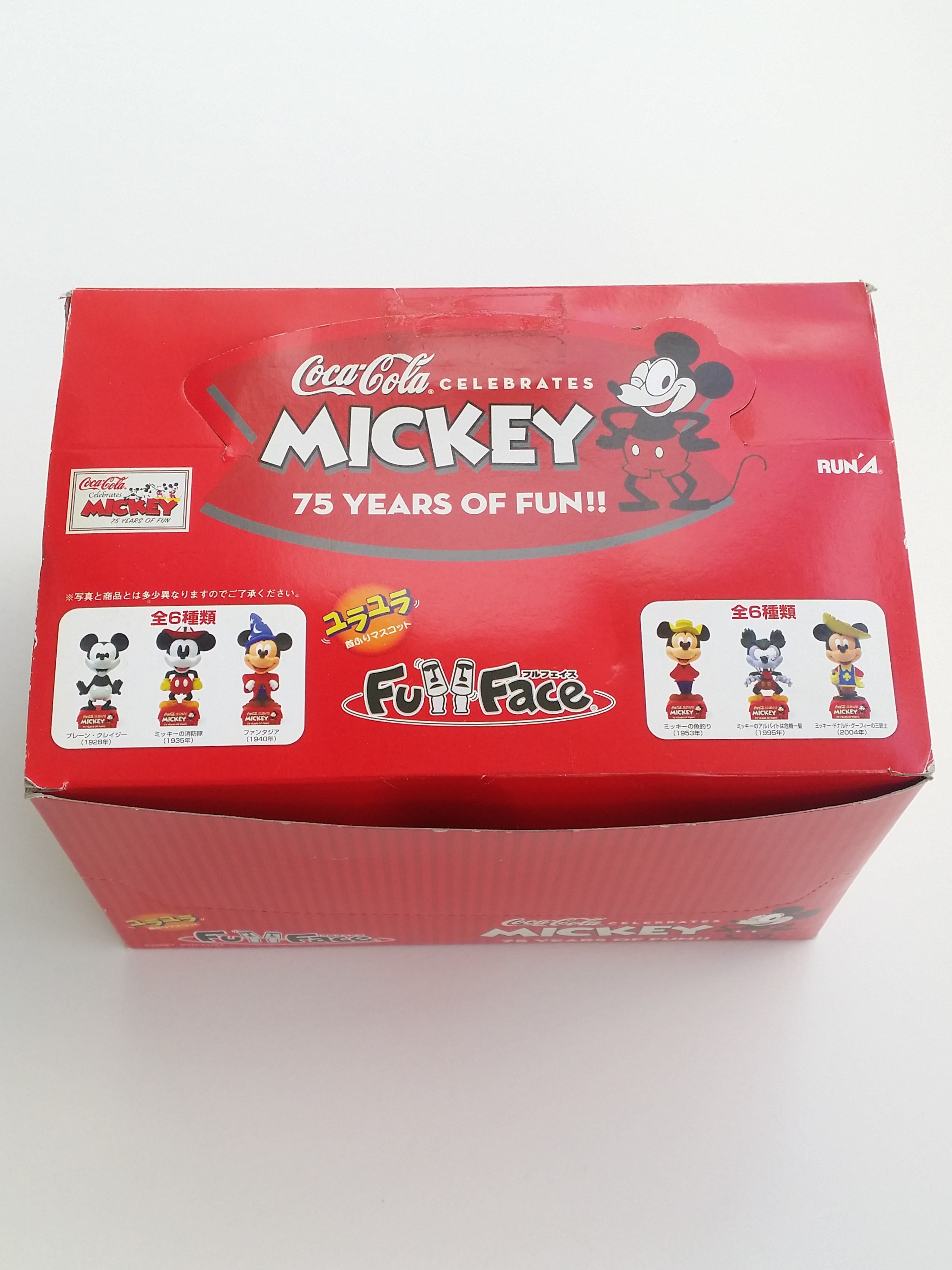 Coca Cola Disney Mickey 75 Years of Fun Bobblehead Figure Set Of 6 - 2003 RUN'A