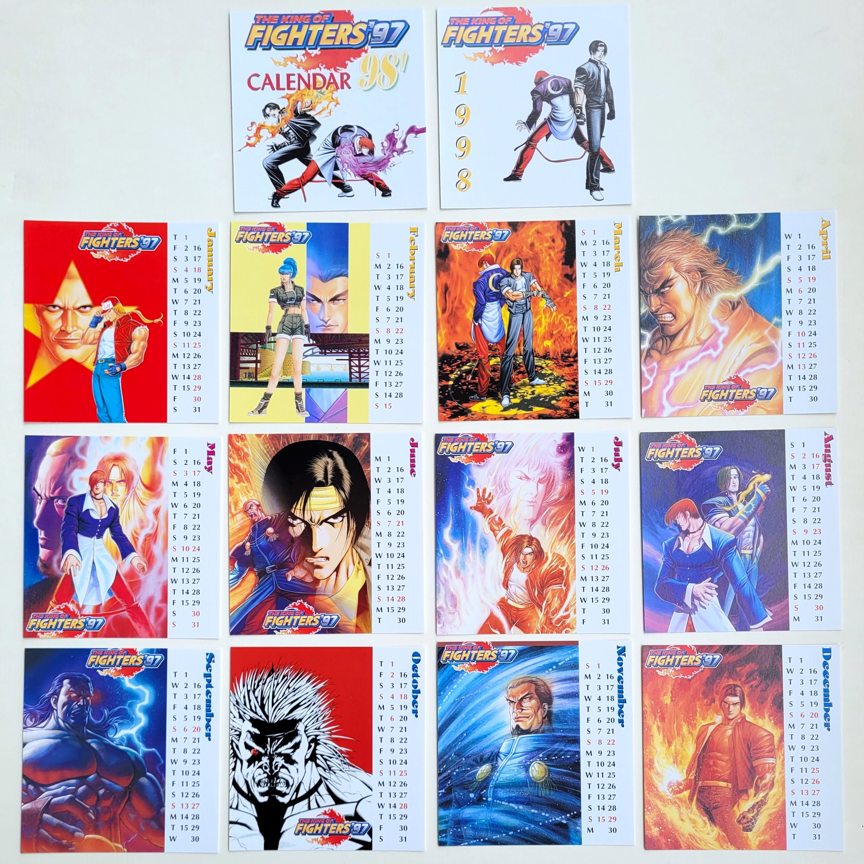 The King Of Fighters 97 Desk Calendar Cards 98' - 1997 SNK KOF