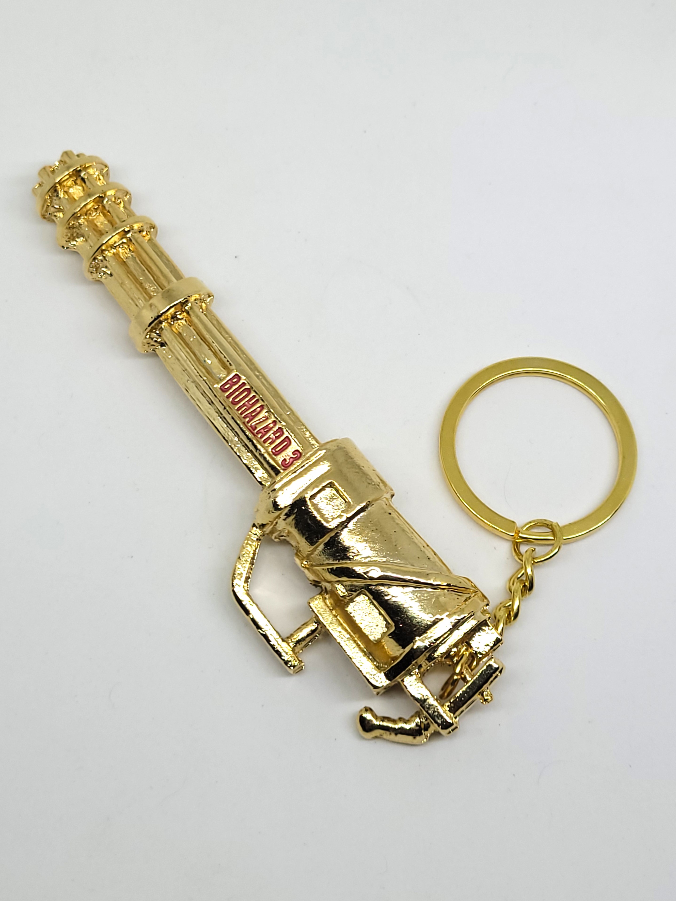 BIOHAZARD 3 Gatling Gun Keychain (Gold / Silver / Bronze) - 1999 Capcom Resident Evil Hong Kong Comics