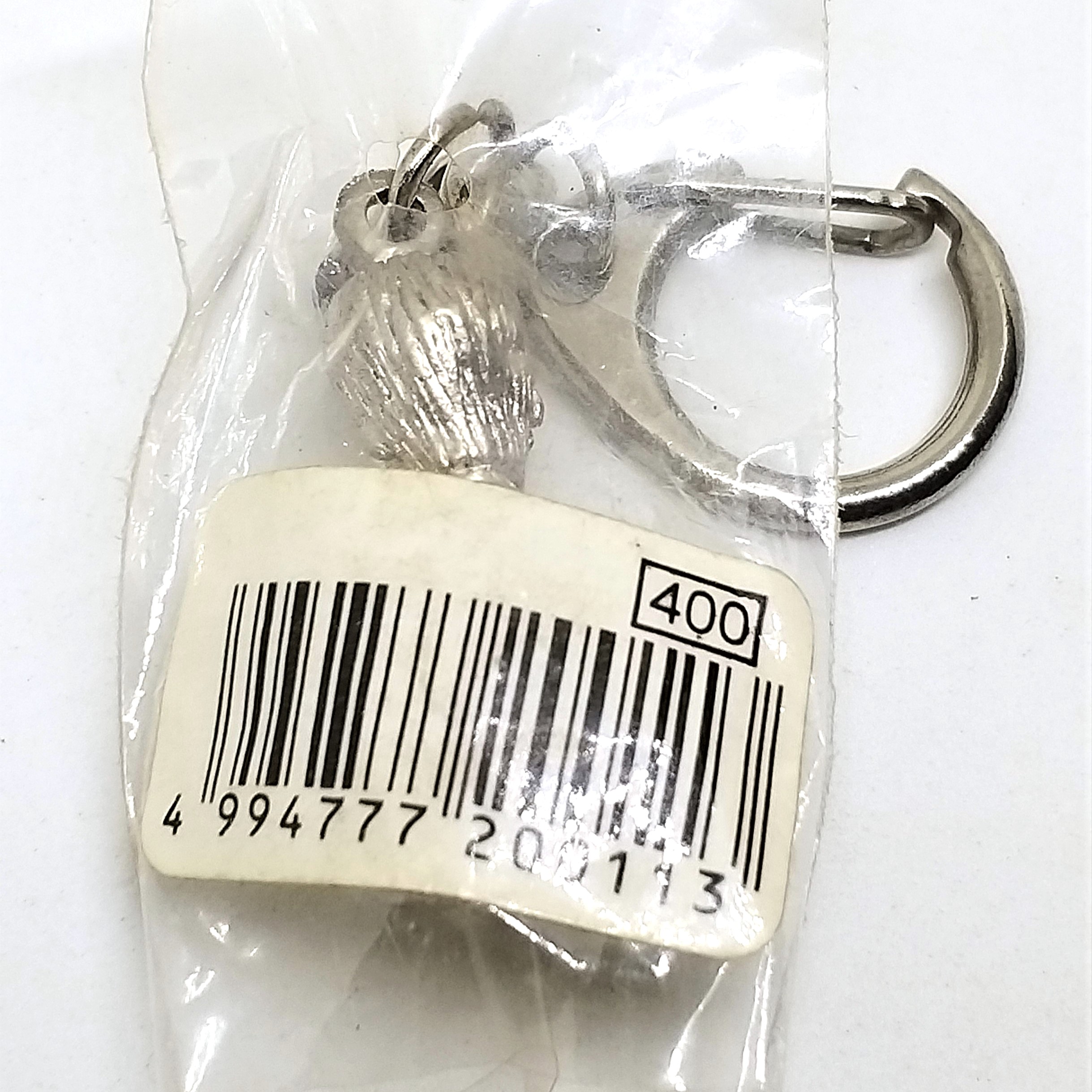 Bruce Lee Mini Figure Silver Metal Keychain Key Ring #01 - 1990s Japan Import