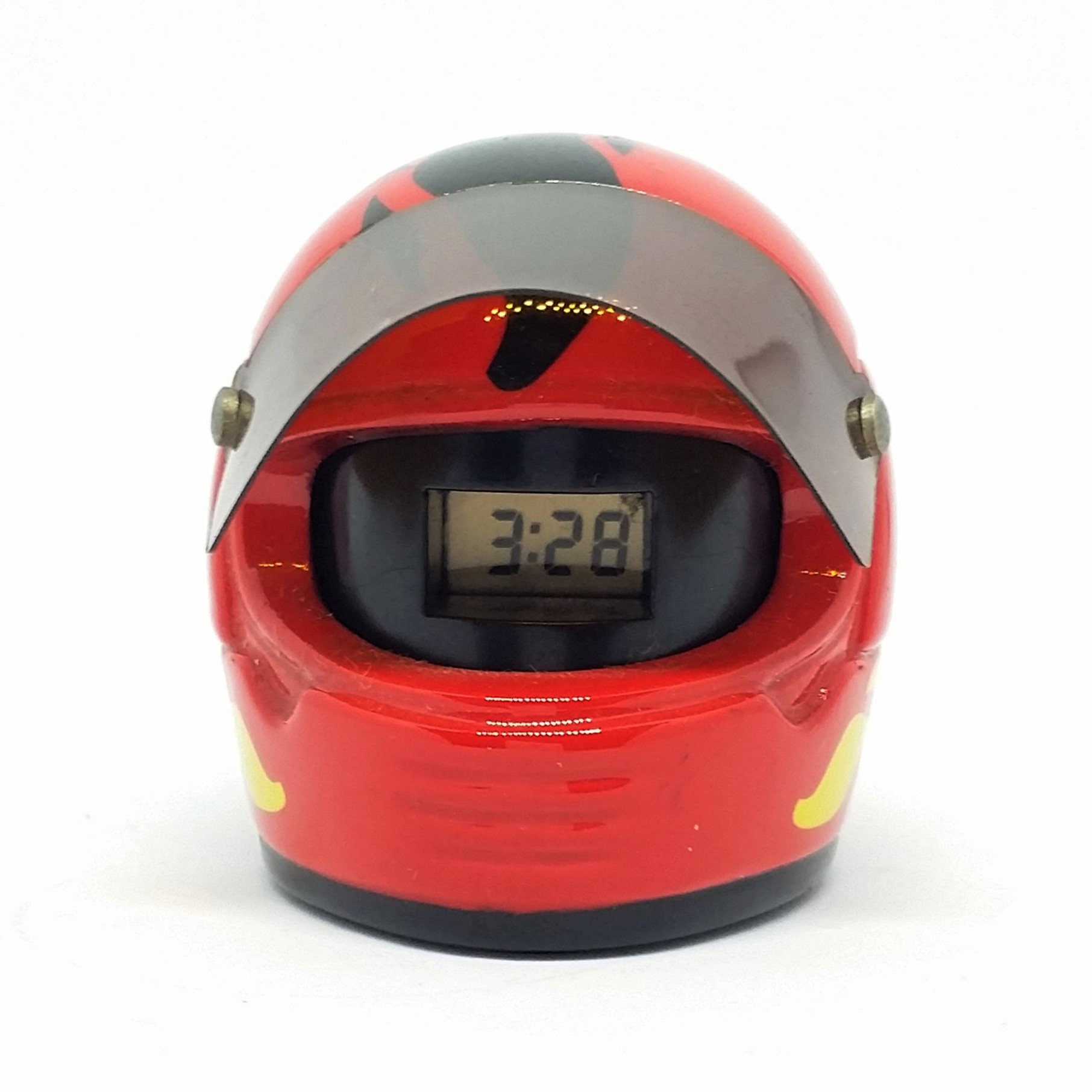 Coca Cola Mini Metal Motorcycle Helmet Clock - 2001 Tested Works