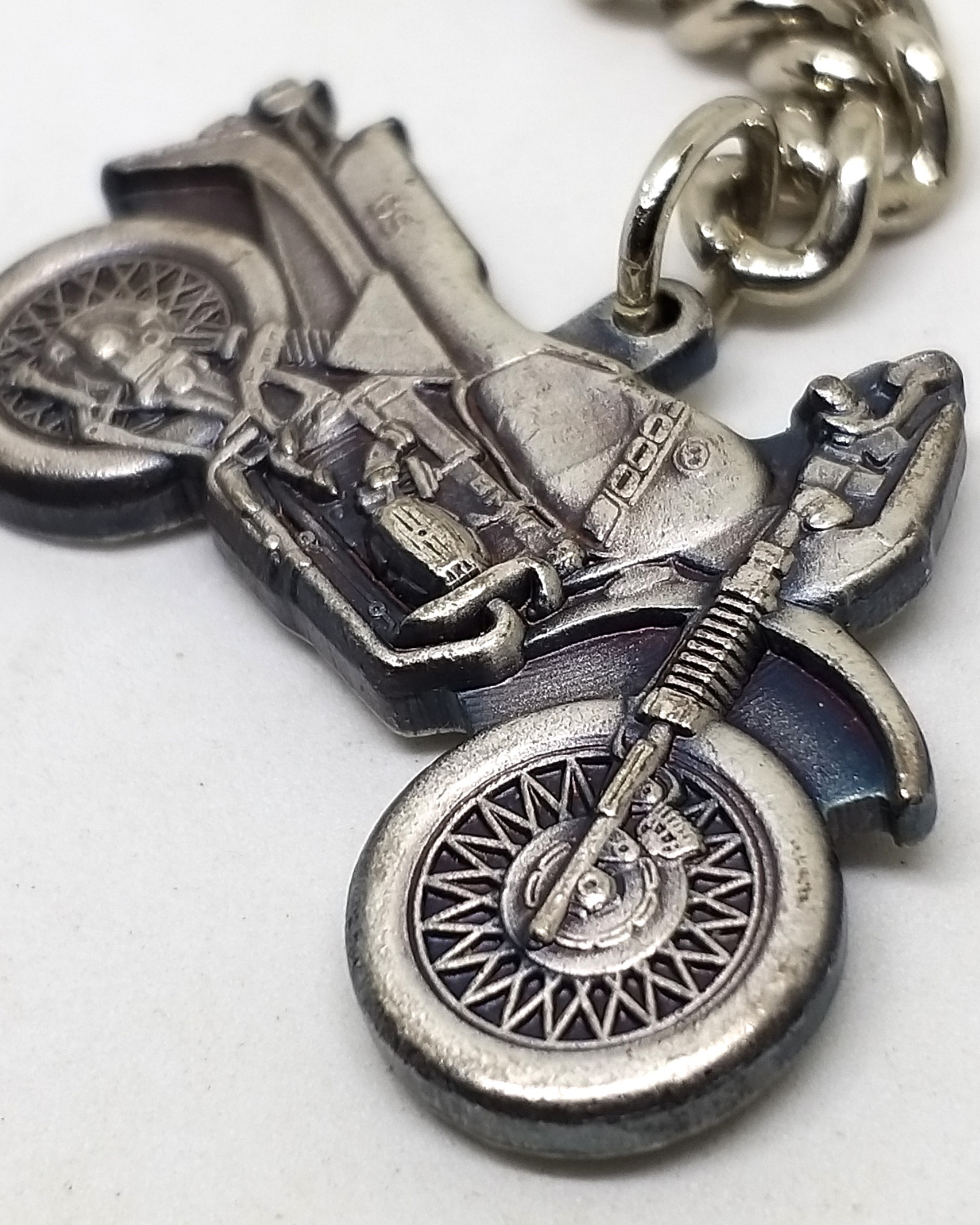 1988 BMW R100GS Motorcycle Metal Keychain Key Ring - Vintage & Rare