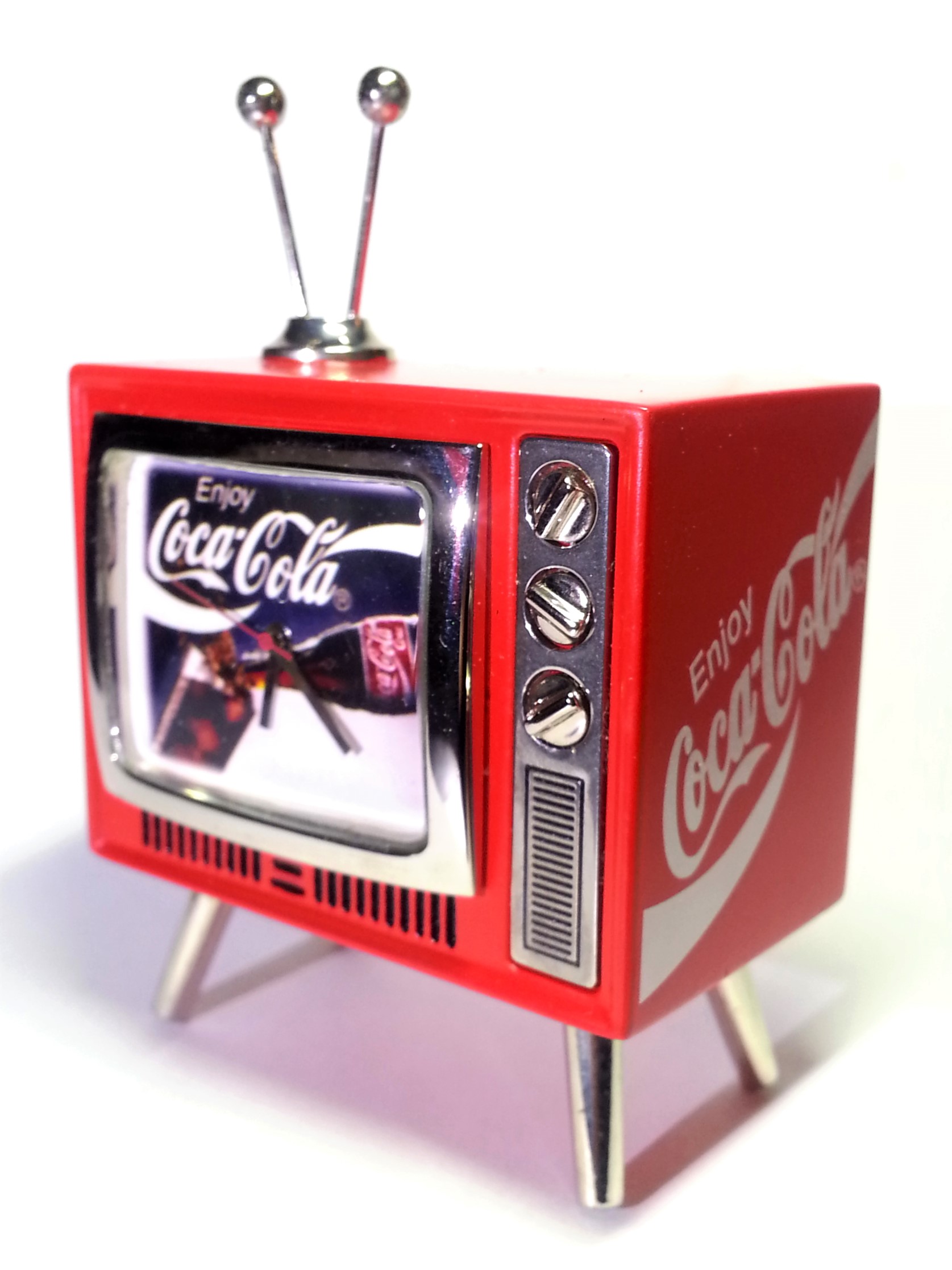 Coca Cola Mini TV Shaped Desk Clock (Enjoy Coca-Cola) Tested Works