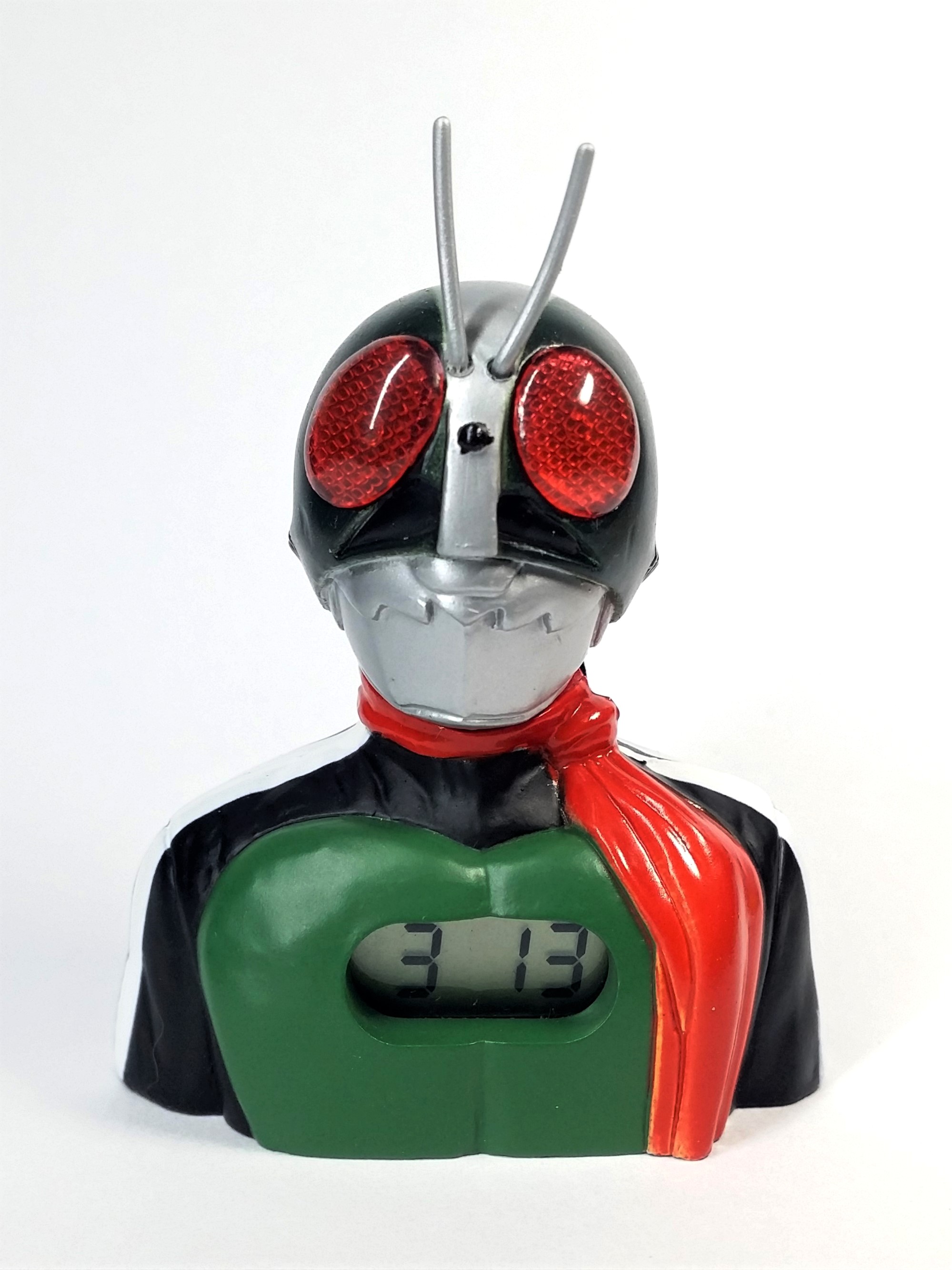 Kamen Rider V2 Bust Mini Digital Clock - 2002 TOEI Japanese Anime Masked Rider