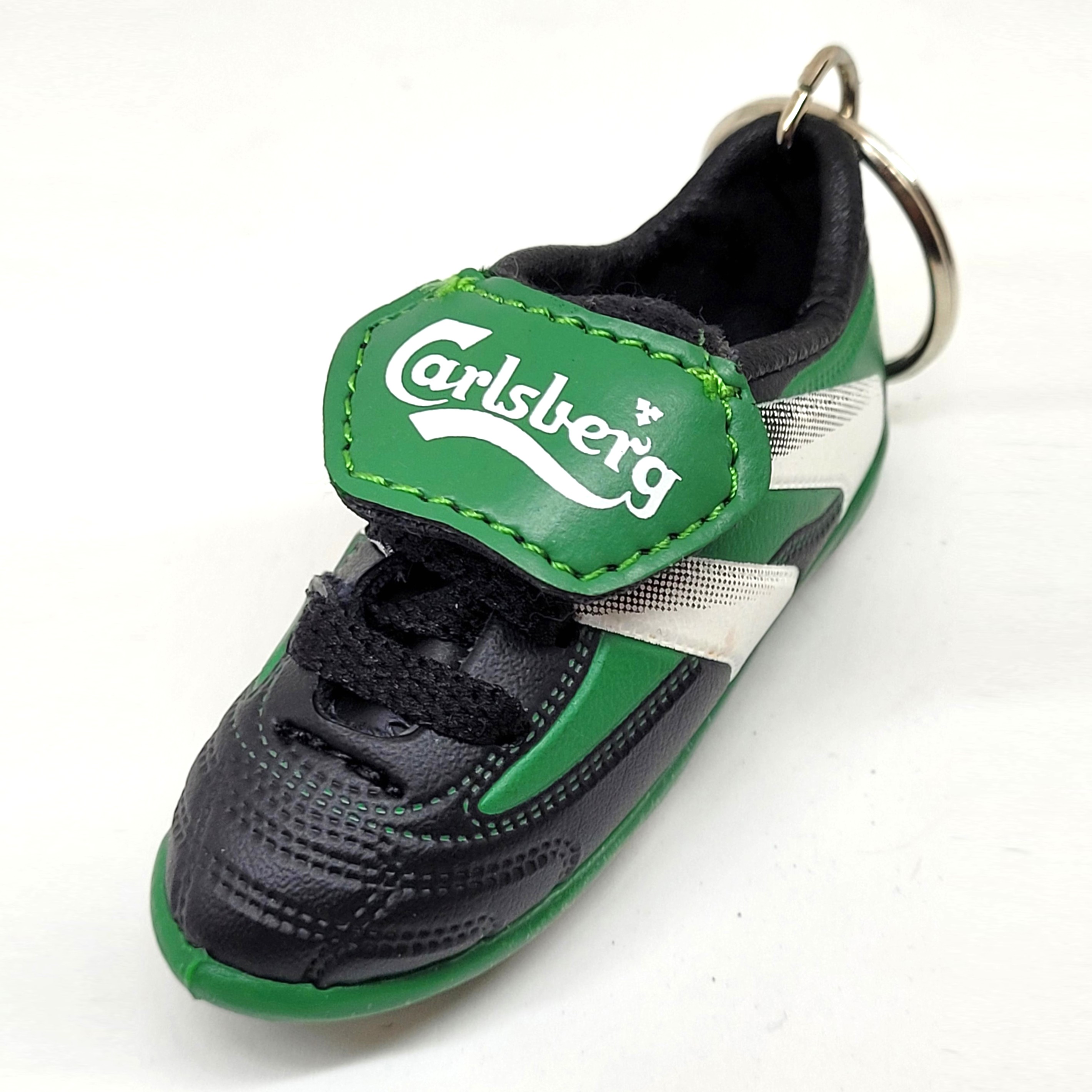Carlsberg Beer Soccer Shoe Keychain - Vintage Unused Key Ring