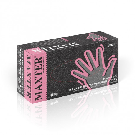 Maxter nitrilinės pirštinės, juodos