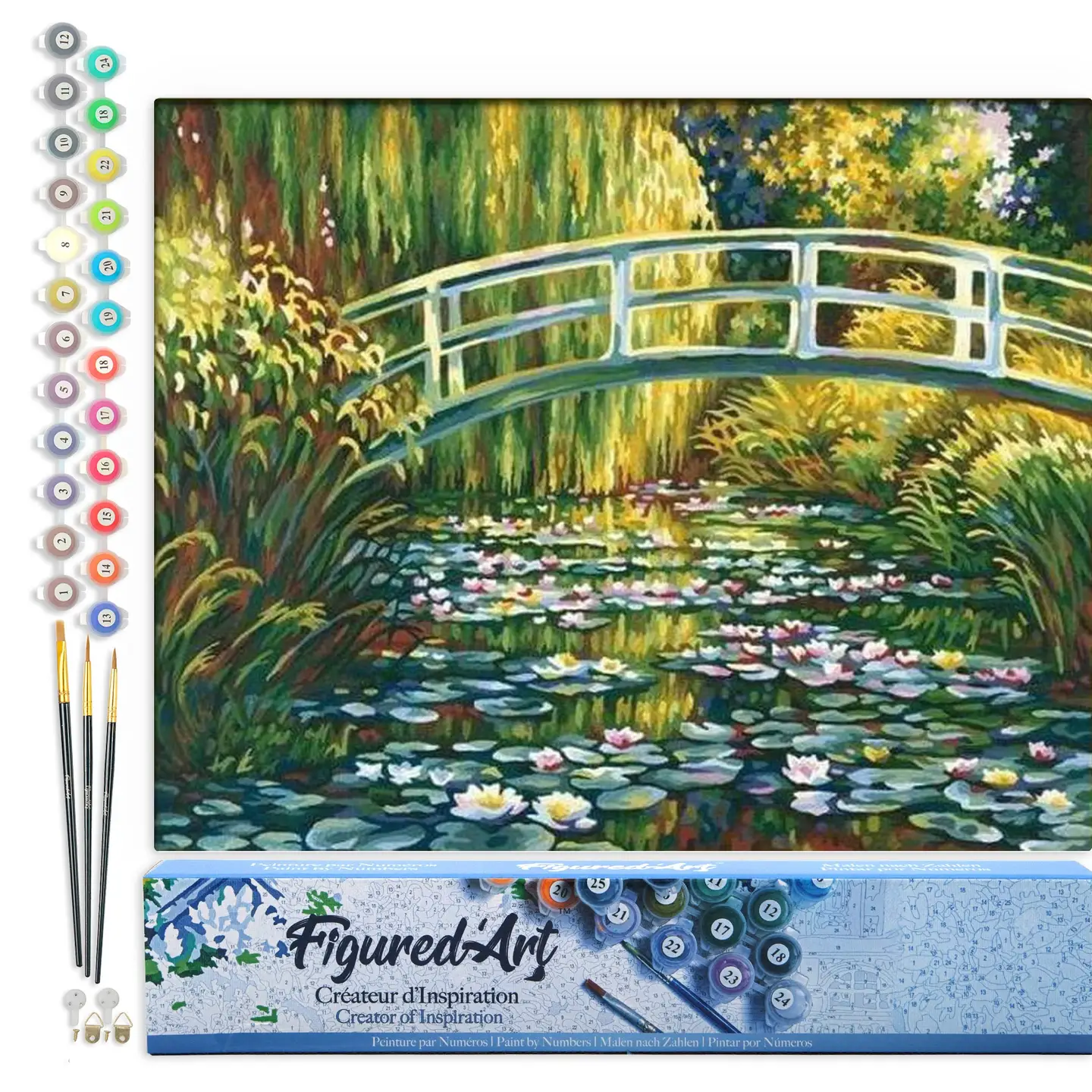 🎨🌸 Kit Peinture par numéros – Le Pont aux nymphéas de Monet