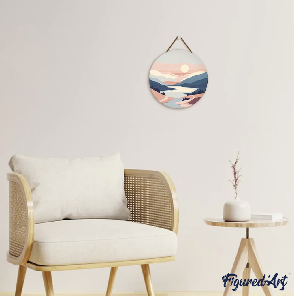 🌅 Kit Peinture par numéros – Lever de soleil pastel