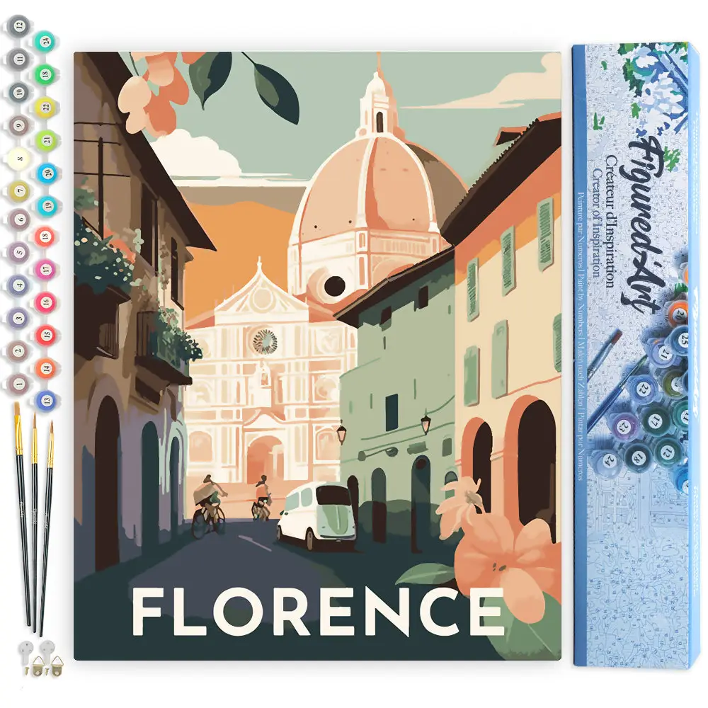 🏛️ Kit Peinture par numéros – Affiche Vintage Florence