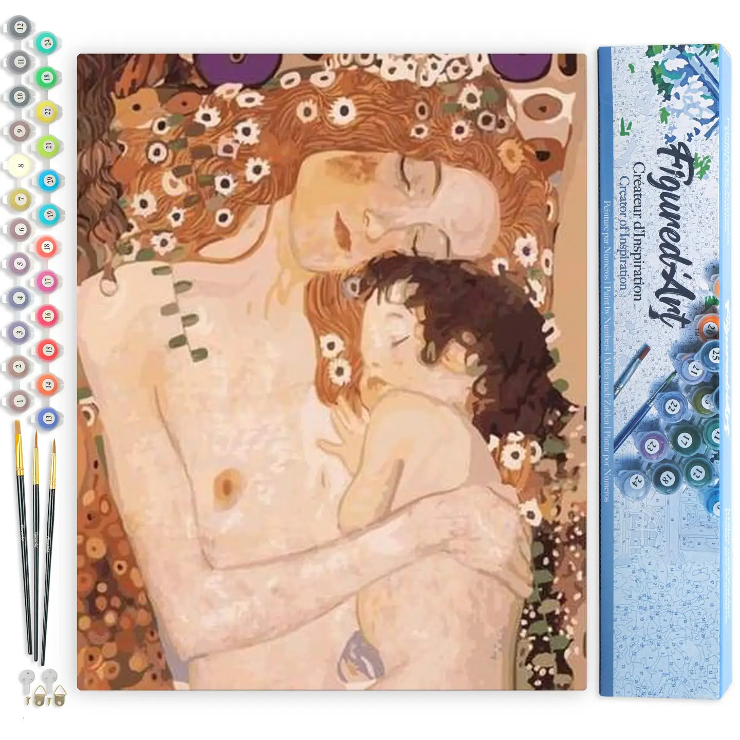 👩‍👧‍🖌️ Kit Peinture par numéros – Mère et Enfant de Klimt