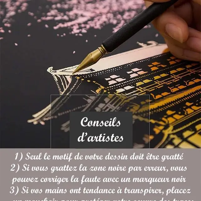 🦁✨ Kit Peinture à gratter – Lion