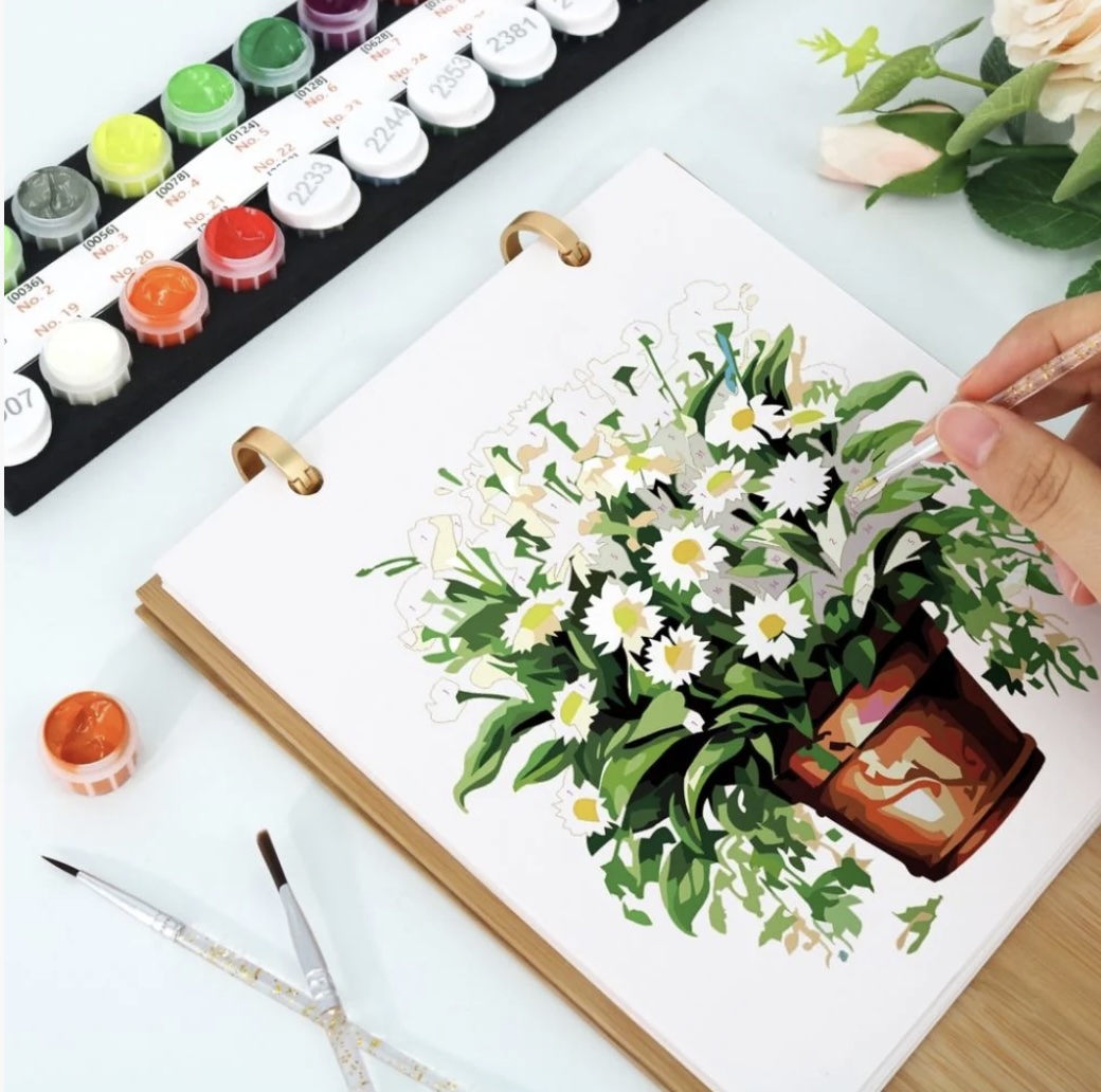 🪴📅 Calendrier Peinture par numéros 2026 – Plantes d’intérieur en pot