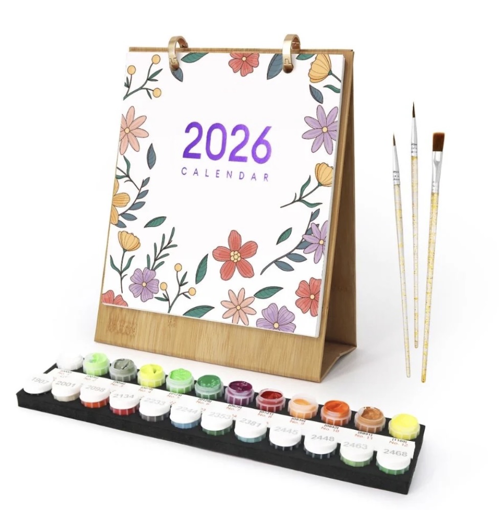 🌼📅 Calendrier Peinture par numéros 2026 – Fleurs de saison