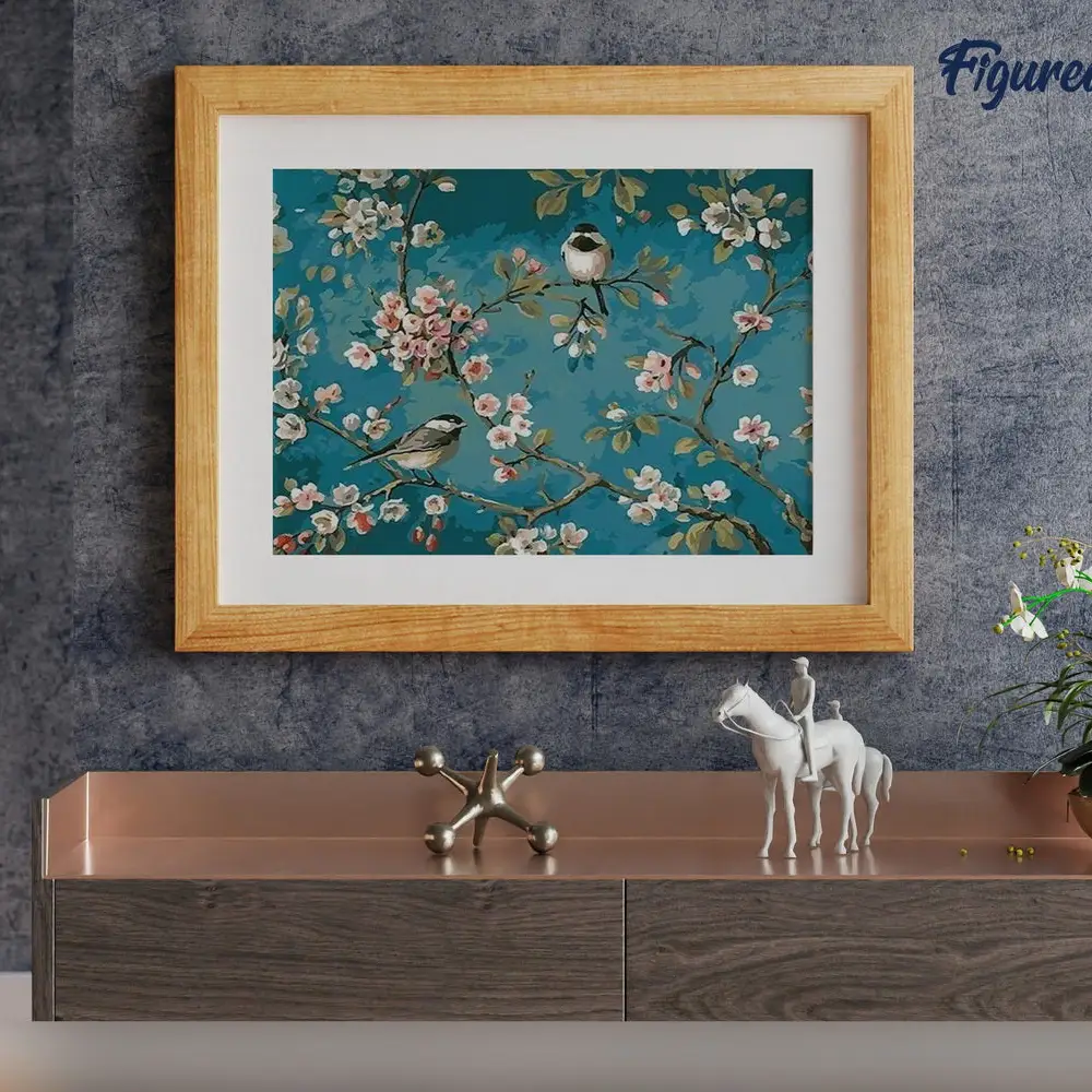 🕊️🌸 Kit Peinture par numéros – Fleurs et oiseaux