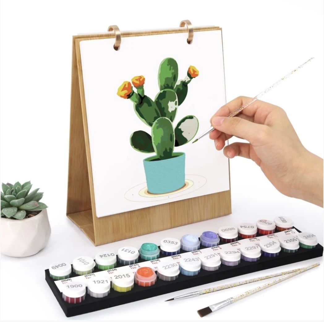 🪴📅 Calendrier Peinture par numéros 2026 – Plantes d’intérieur en pot