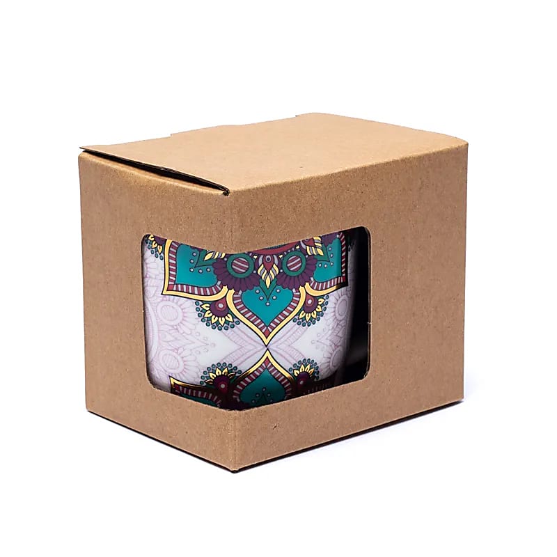 Tasse à thé infuseur Mandala turquoise  