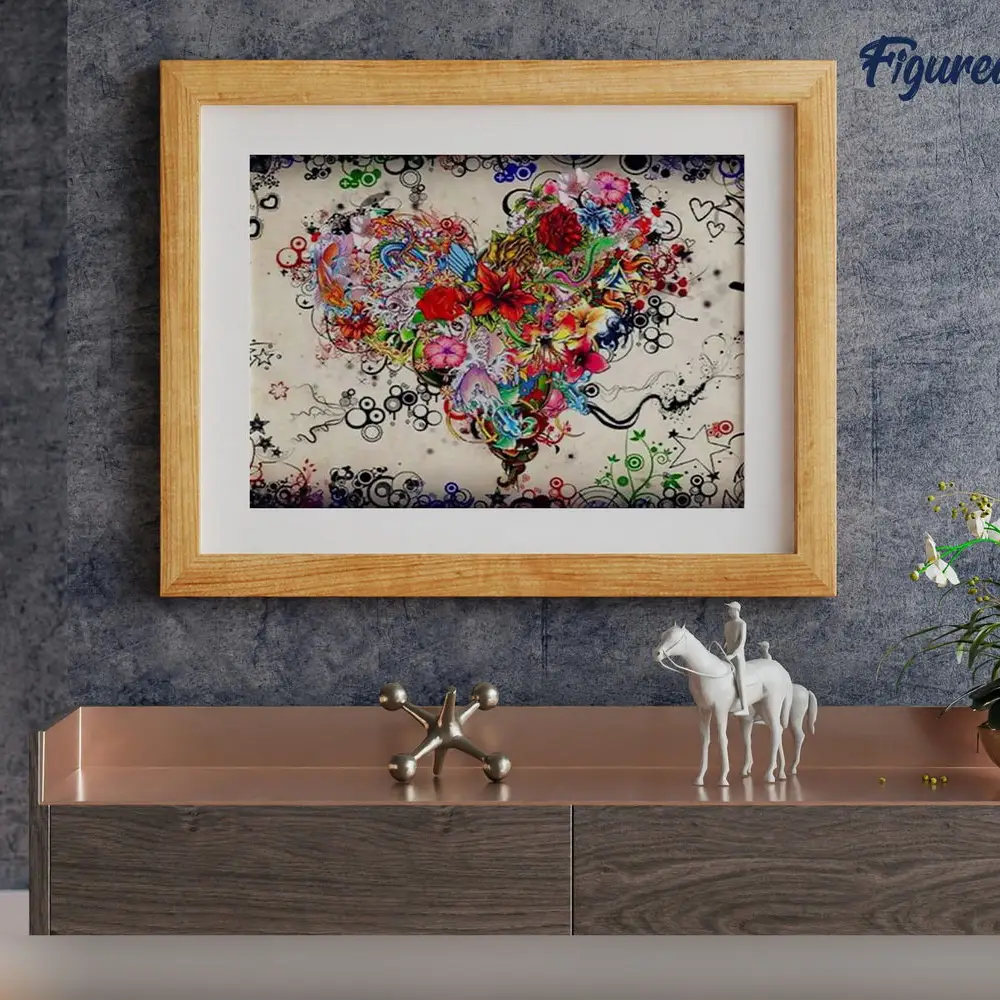 💐❤️ Kit Peinture par numéros – Cœur de fleurs