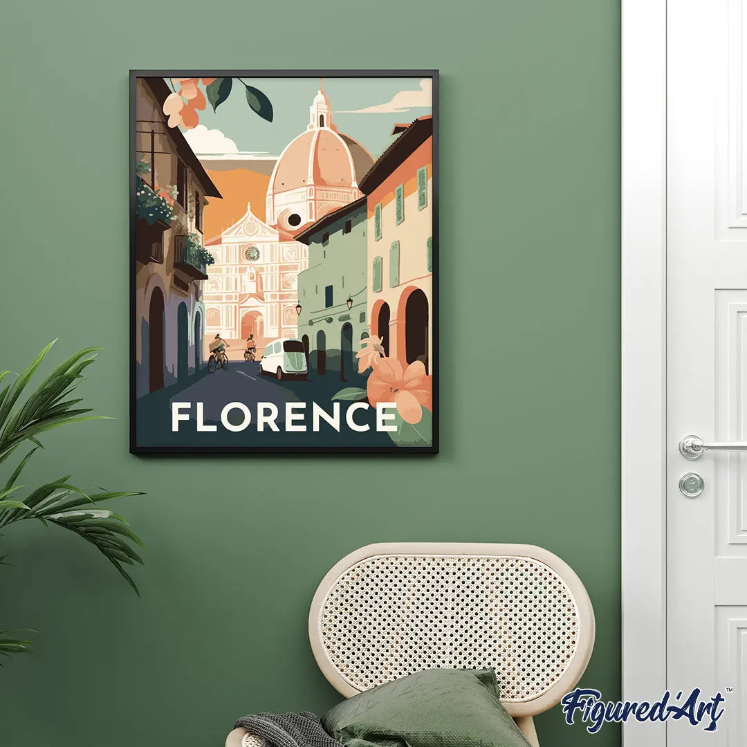 🏛️ Kit Peinture par numéros – Affiche Vintage Florence