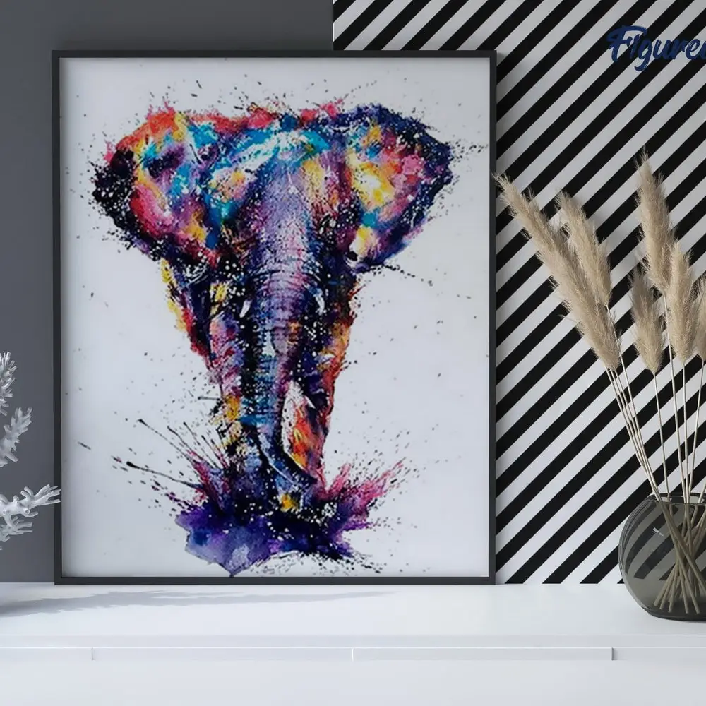 🐘 Kit Peinture par numéros – Éléphant d’Asie en peinture