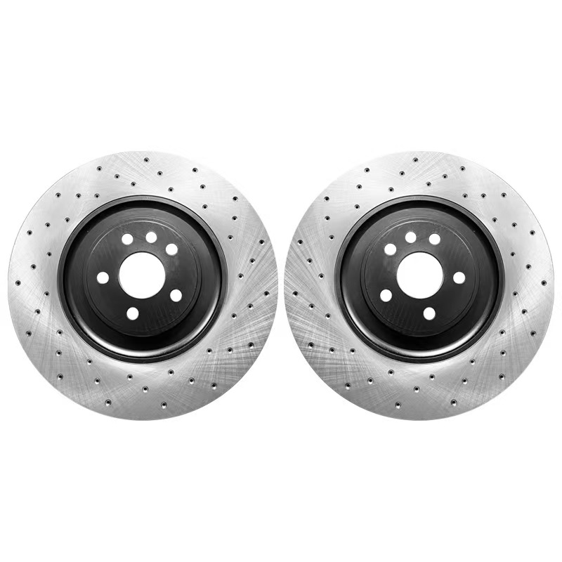 Pair of drilled brake rotors